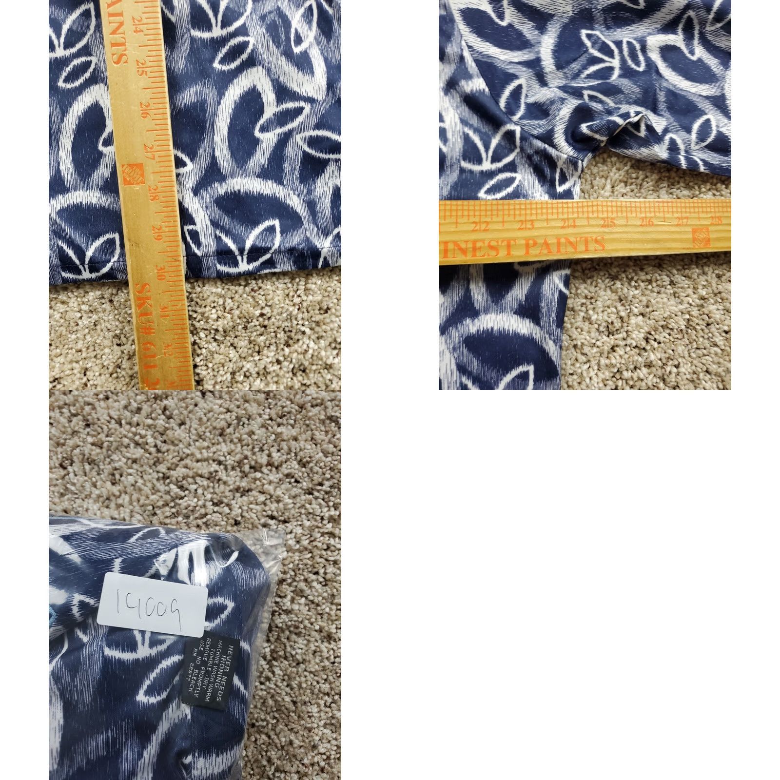Vintage VINTAGE Joel Of California Shirt XL Blue Leaf Print Button Up Pointy Collar 70s Size US XL / EU 56 / 4 - 8 Thumbnail