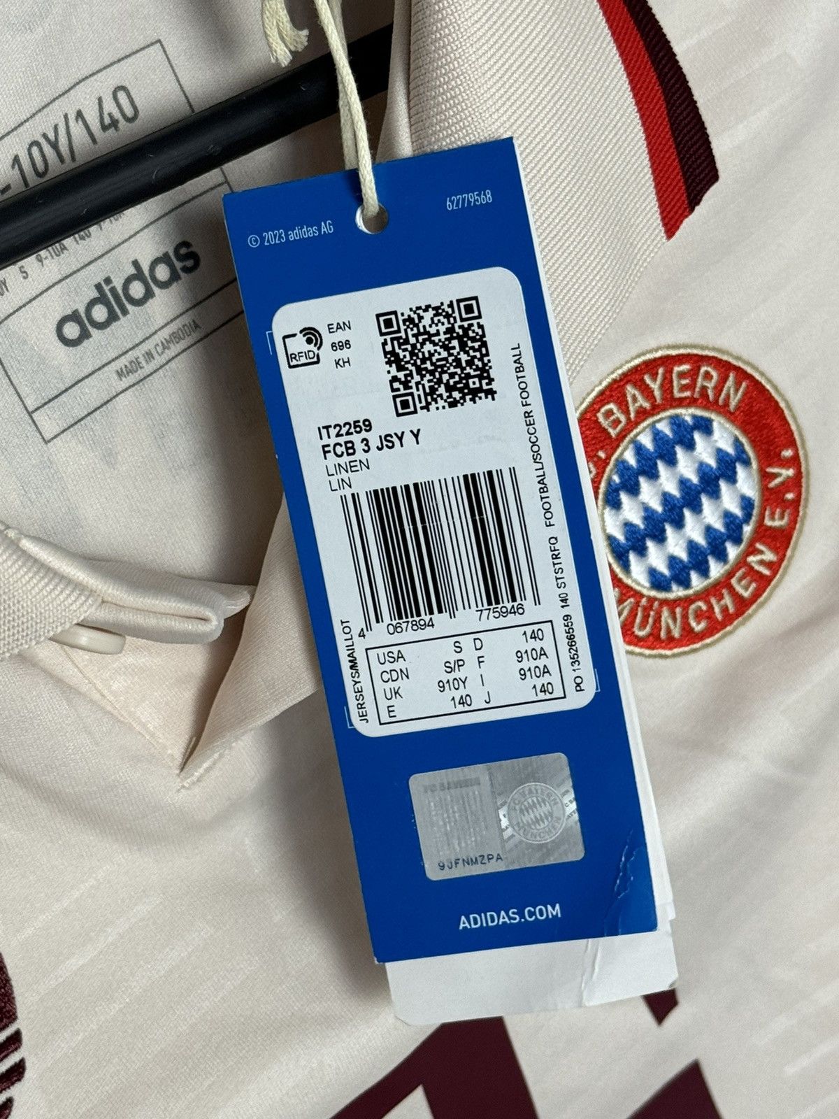 Adidas KIDS New Bayern Munchen 24/25 Third Kimmich Football Jersey Size US XS / EU 42 / 0 - 10 Thumbnail