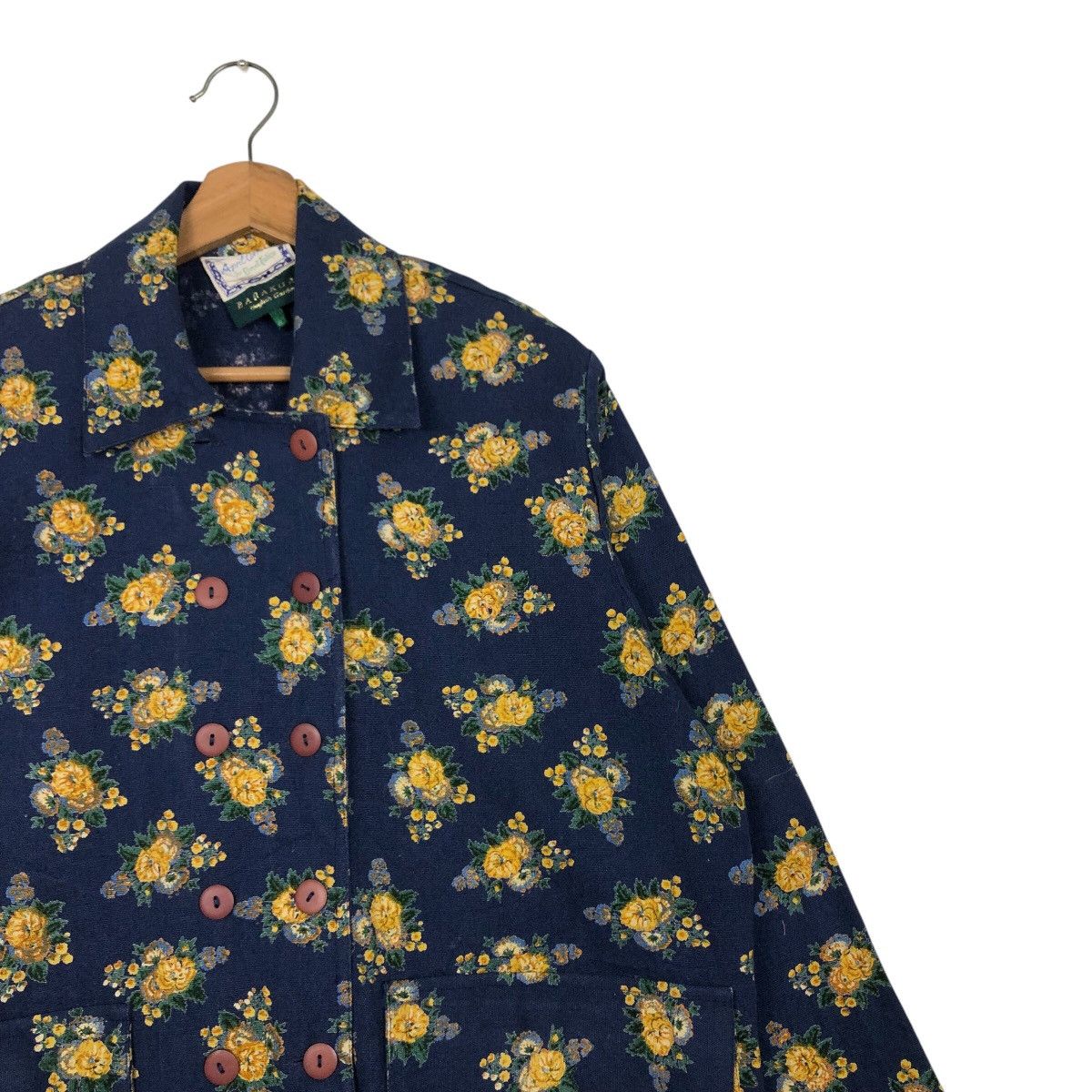 45rpm 📌Vintage Chore Jacket Button Floral Design Barakura English Size M / US 6-8 / IT 42-44 - 7 Thumbnail