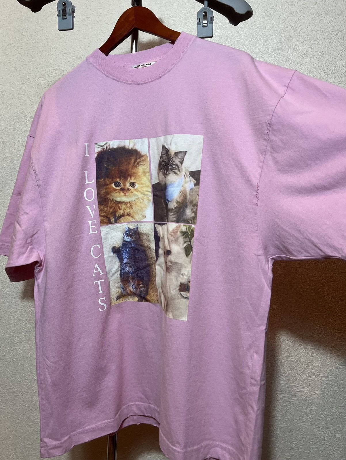 Balenciaga Balenciaga I Love Cats Pink Oversized Tee Shirt Size US S / EU 44-46 / 1 - 2 Thumbnail