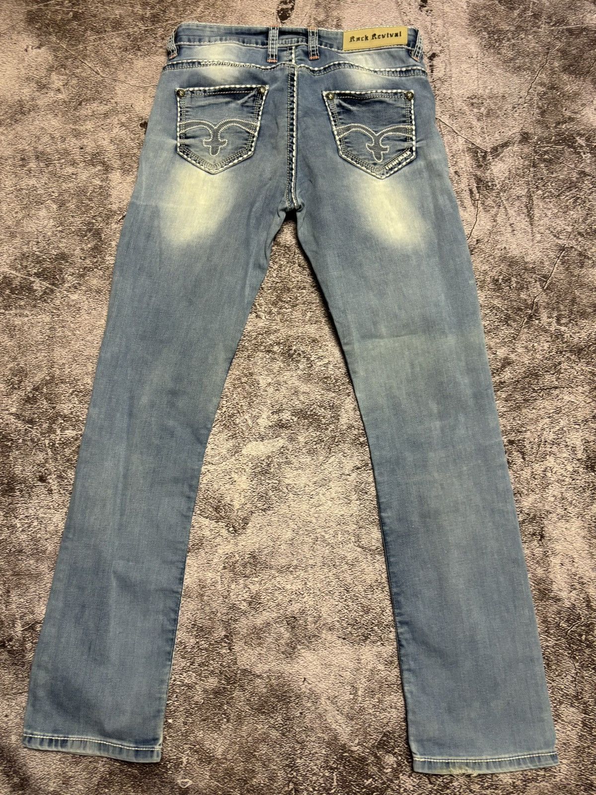 Rock Revival Rock Revival Jeans Mens 33 Blue Medium Embroidered Classic Size US 33 - 1 Thumbnail