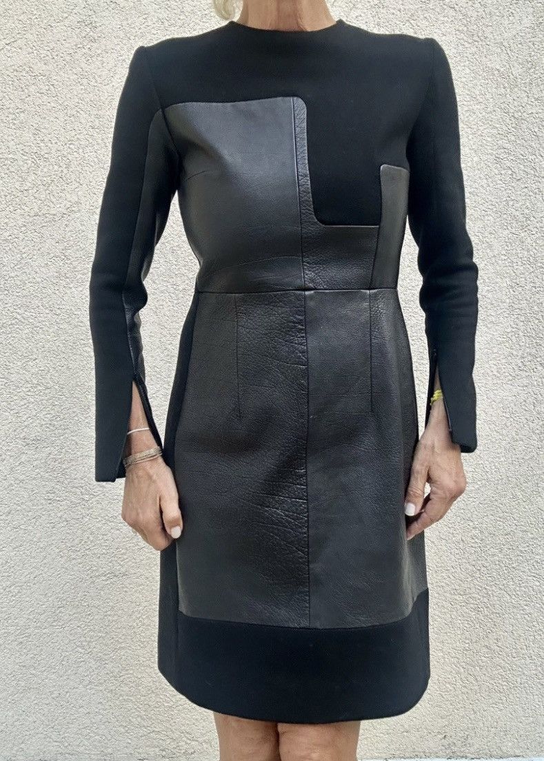 Celine Celine Wool & Leather Dress Size S / US 4 / IT 40 - 8 Thumbnail