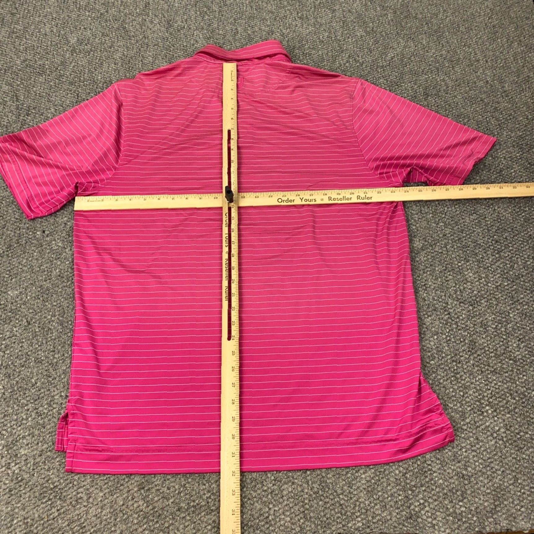 Footjoy FootJoy Shirt Mens Large Pink Striped Polo Short Sleeve Stretch Golf Polo Shirt Mens Size US L / EU 52-54 / 3 - 7 Thumbnail