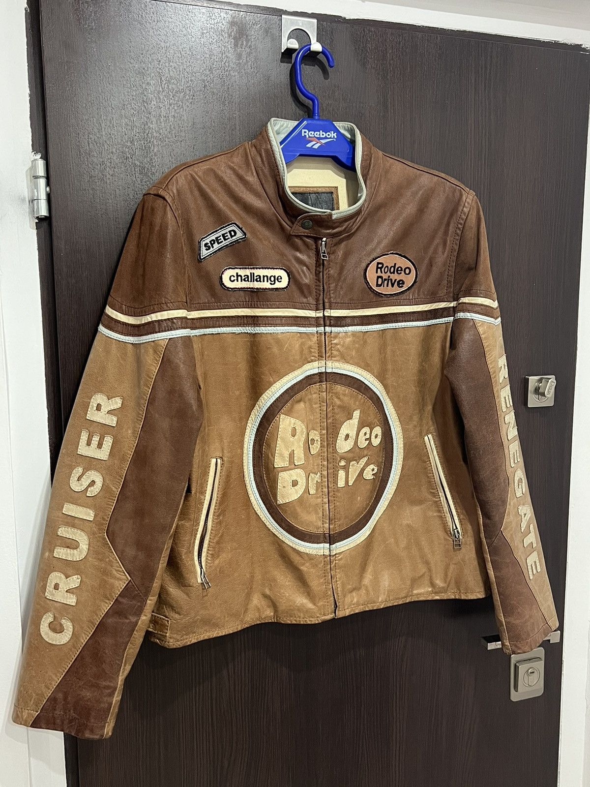 Image of J Lindeberg x Racing Vintage Lindbergh Rodeo Drive Racing Jacket Lucky Strike in Brown (Size XL)