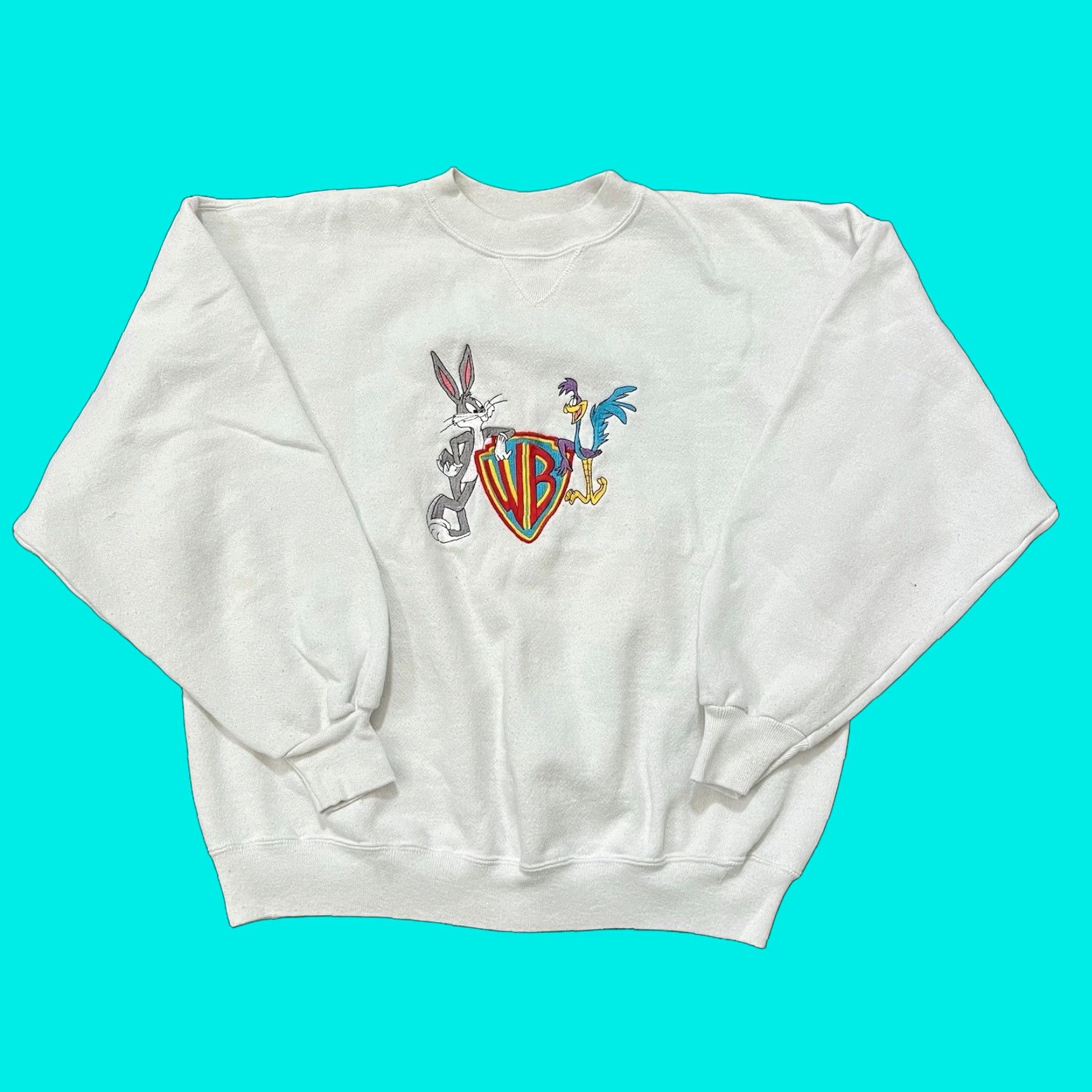 Vintage VINTAGE 80s Warner Brothers Looney Tunes Sweatshirt Mens Large Road Bugs Bunny Size US L / EU 52-54 / 3 - 1 Thumbnail