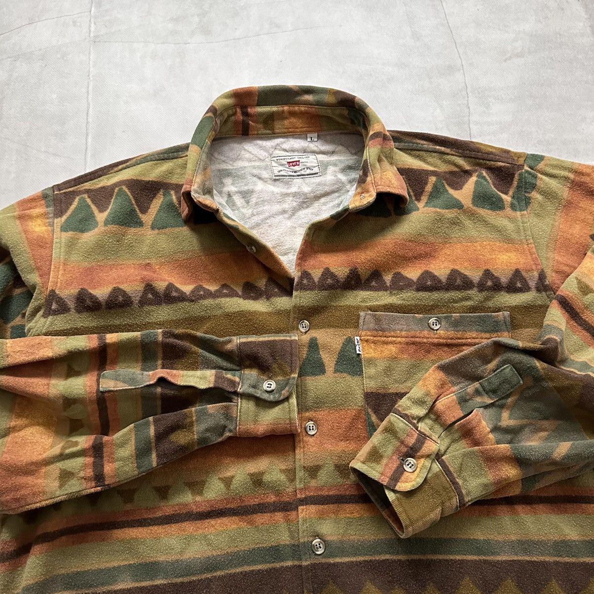 Filson × Levi's 90s Levi’s Vintage Flannel Aztec Shirt Pendleton RRL Vibe Size US L / EU 52-54 / 3 - 9 Thumbnail