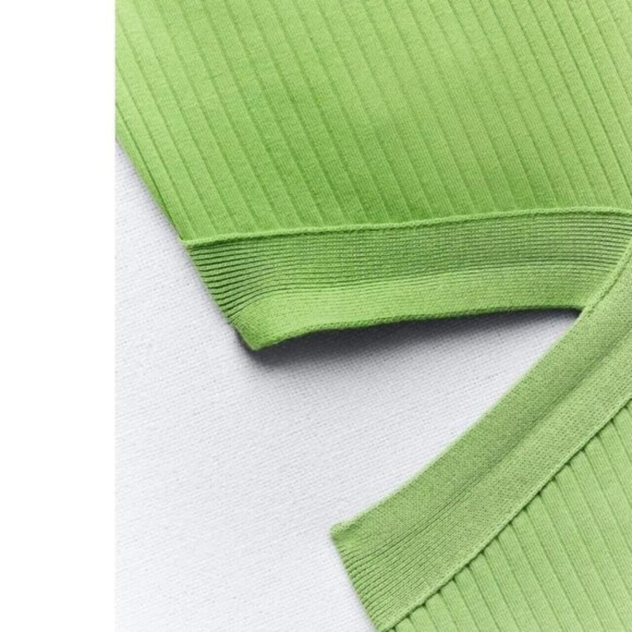 Zara Zara Rib Cutout Y2K Halter Bodysuit Green ( S ) Size S / US 4 / IT 40 - 8 Thumbnail