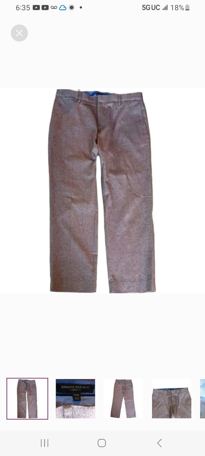 Banana Republic Banana Republic Classic Fit Cotton Pants Size US 33 - 1 Thumbnail