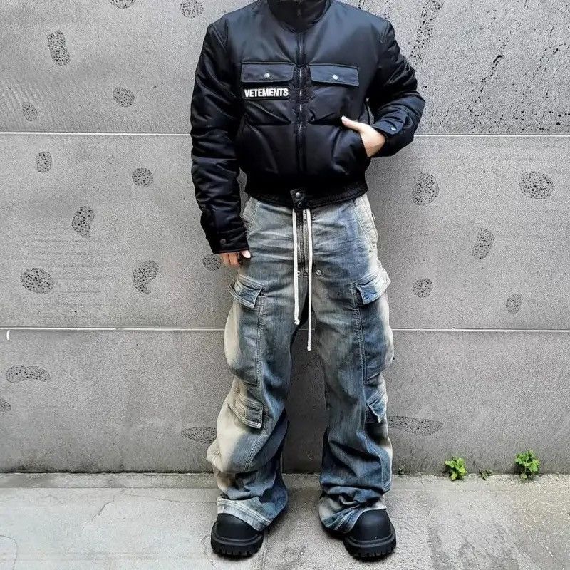 Japanese Brand × Jean Heavy vintage gradient washed wide-leg loose jeans Size US 34 / EU 50 - 1 Thumbnail