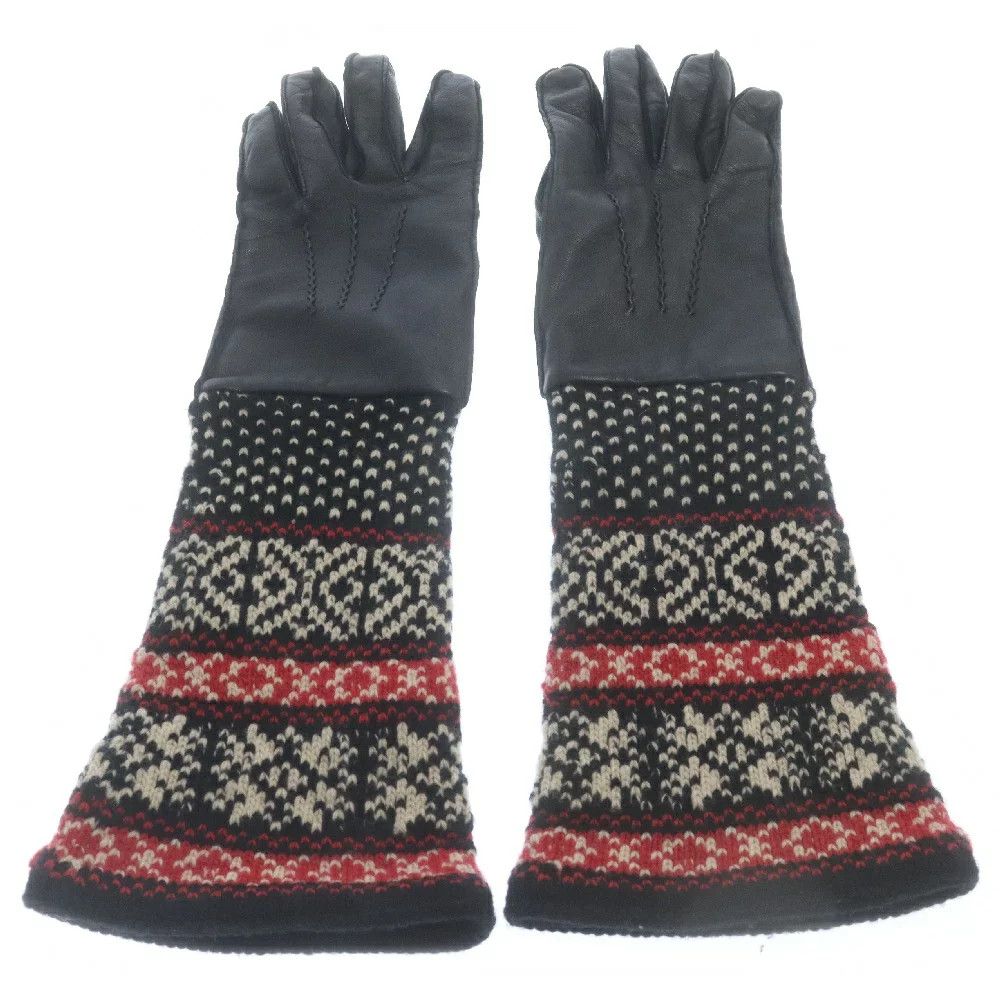 Yohji Yamamoto Yohji Yamamoto POUR HOMME 20AW leather switching gloves Size ONE SIZE - 1 Thumbnail