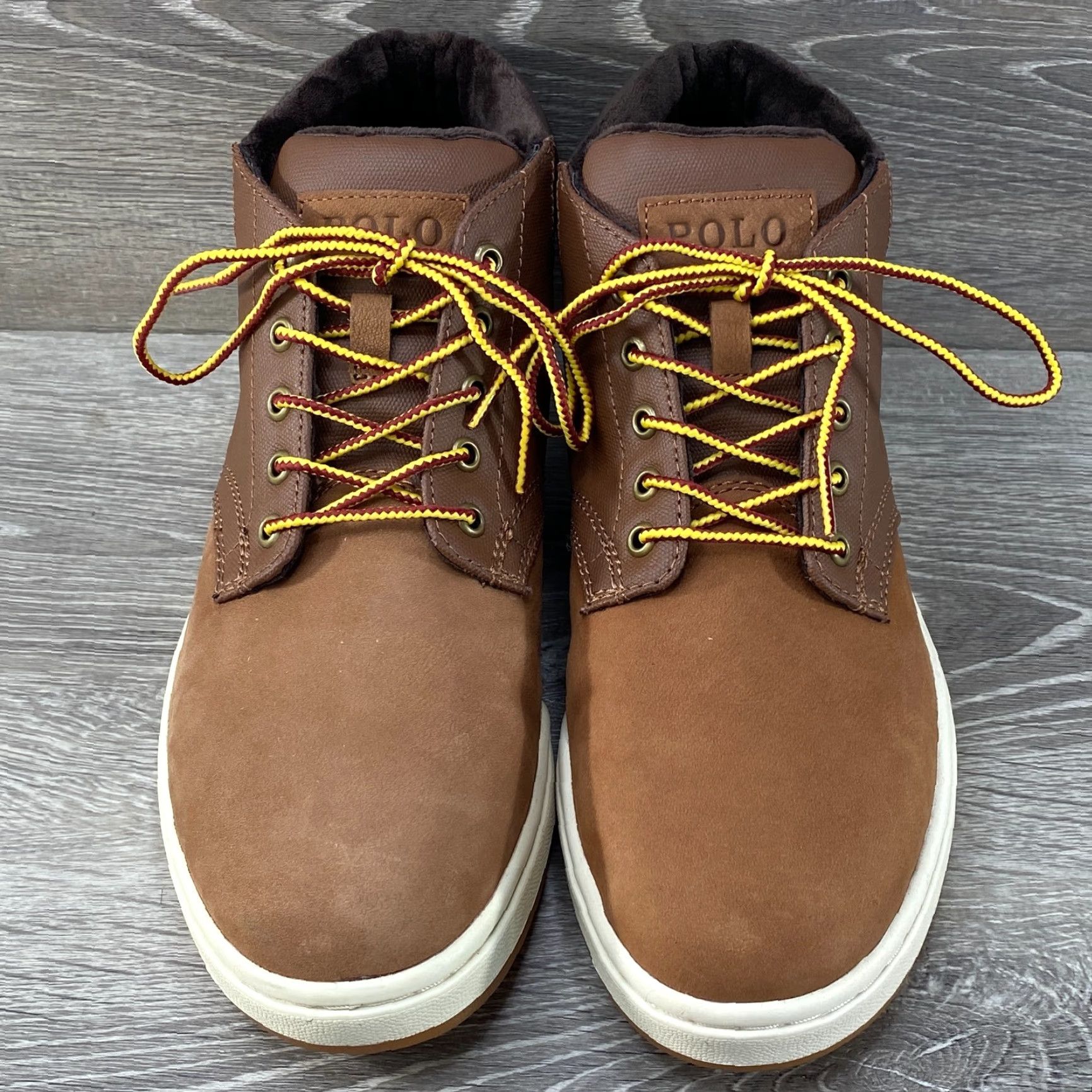 Polo Ralph Lauren Polo Ralph Lauren Mens 8 Brown Ankle Boot Sneaker Nubuck Leather Canvas Lace Up Shoe Boots Size US M / EU 48-50 / 2 - 3 Thumbnail