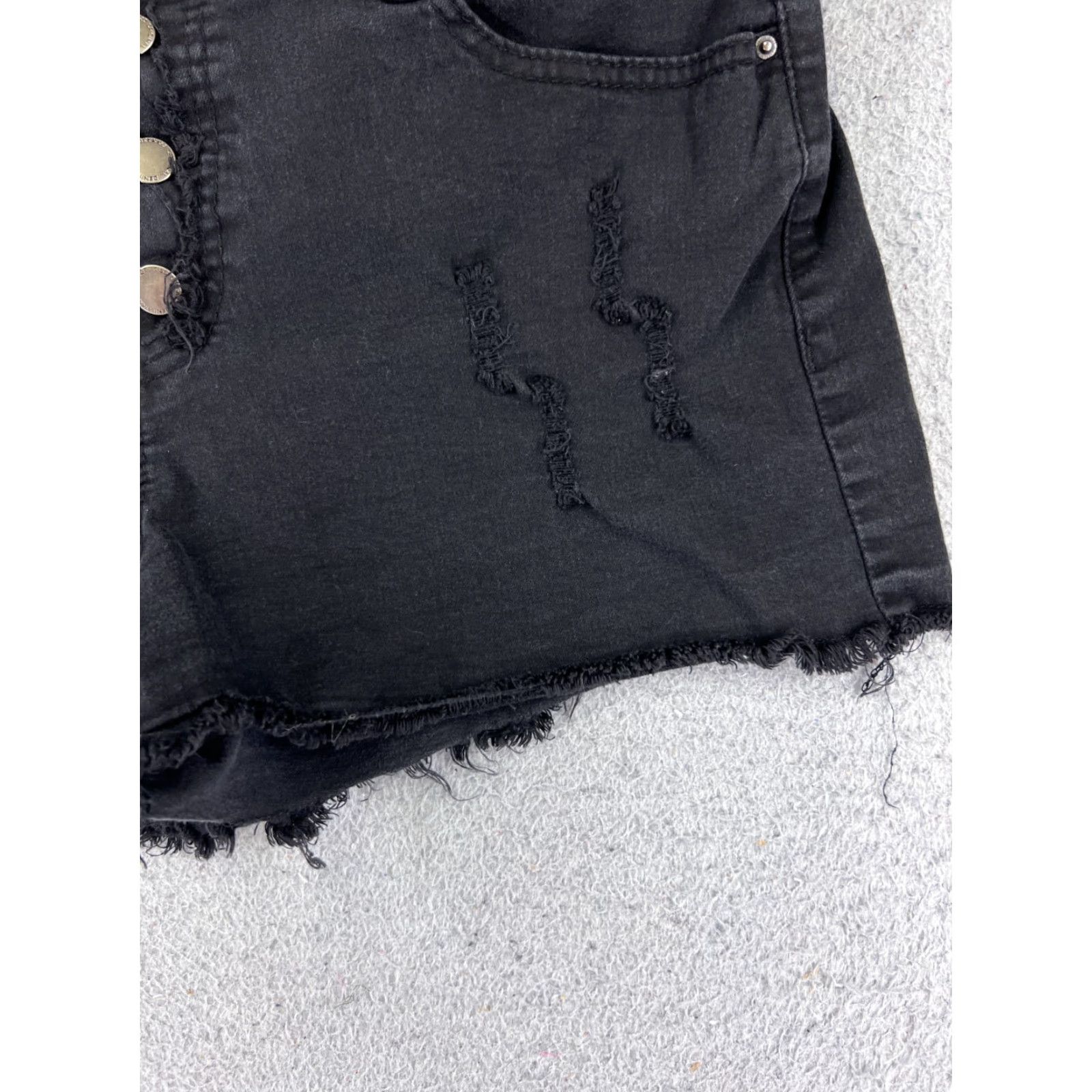 Fashion Nova Fashion Nova Denim Shorts Women Black Distressed High Rise Cut-Off 3 28x4 Size 26" / US 2 / IT 38 - 2 Thumbnail