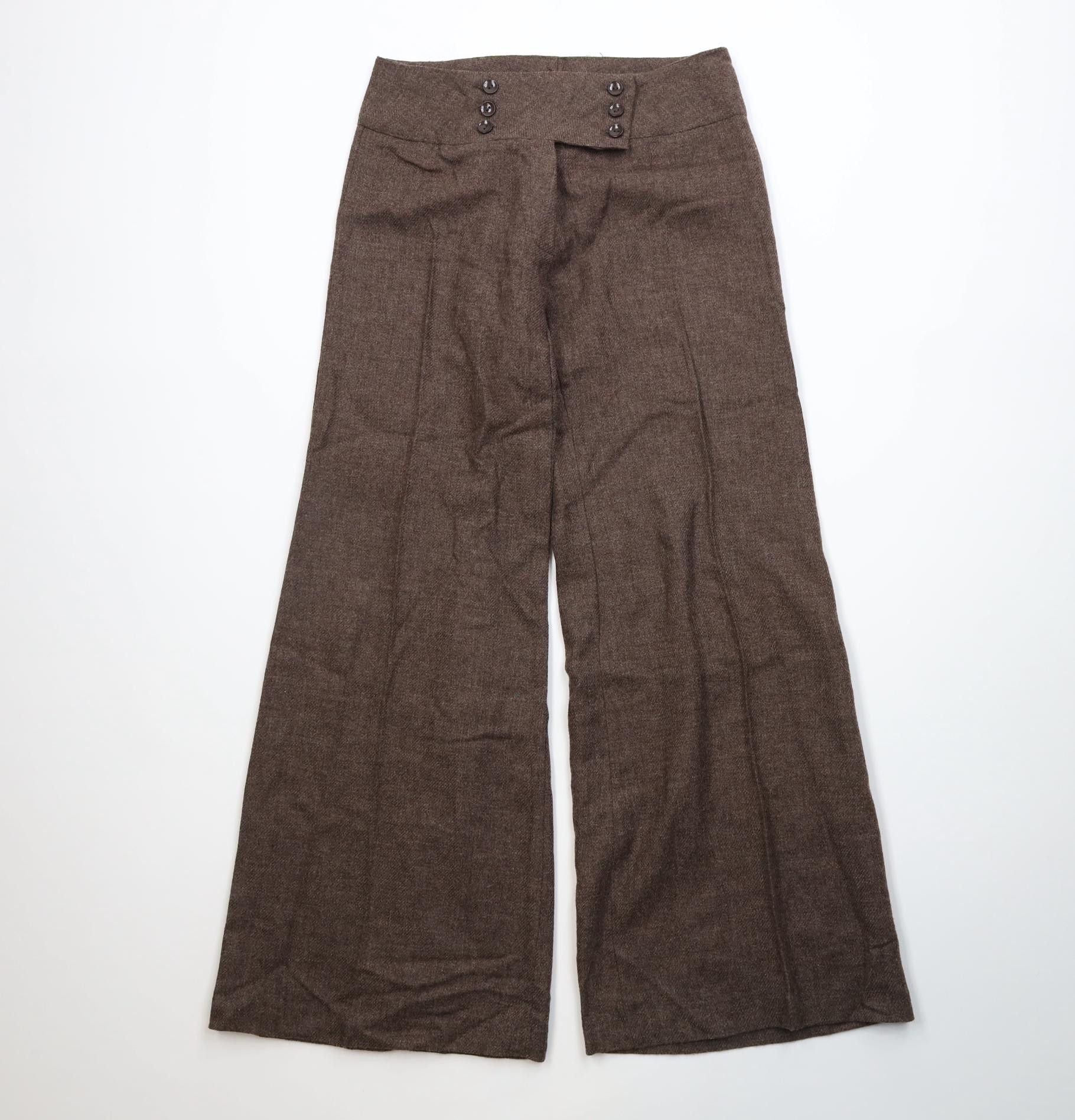 Vintage Deadstock Vintage 60s Wool Tweed Wide Leg Bell Bottoms Pants Size 29" - 1 Thumbnail
