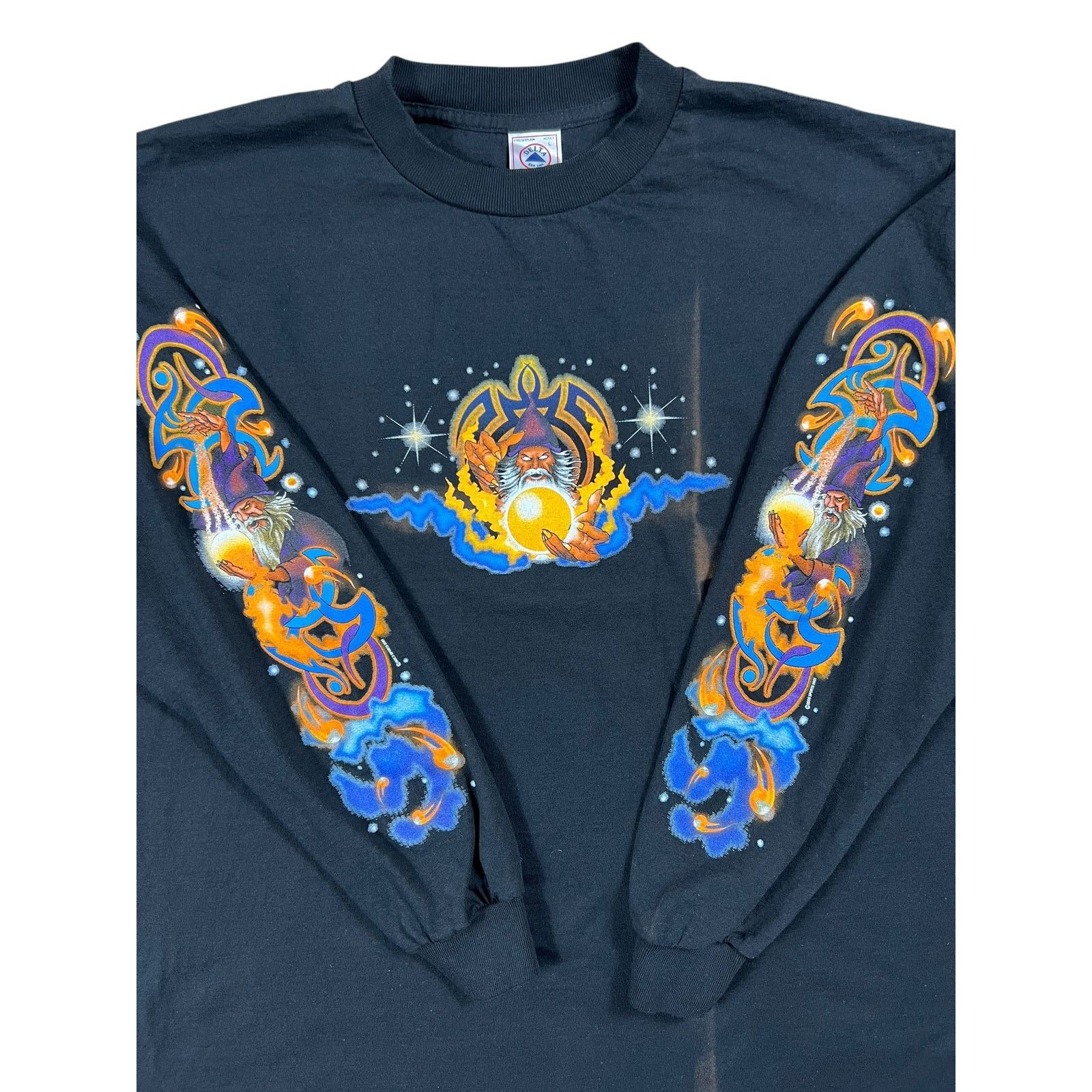 Delta × Vintage Vintage 2001 The Wizard faded long sleeve print shirt (L) Size US L / EU 52-54 / 3 - 2 Thumbnail