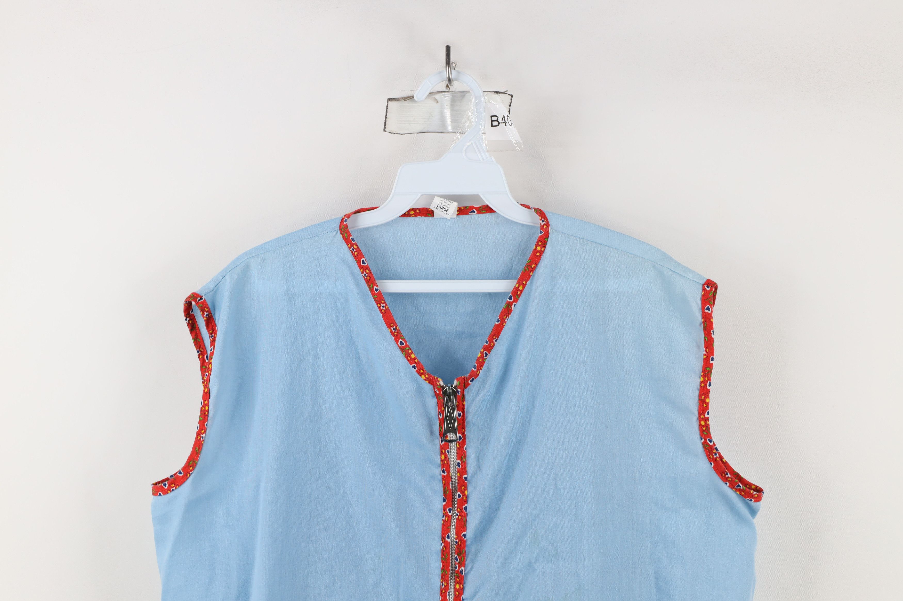 Vintage Vintage 70s Streetwear Quilt Heart Sleeveless Zip Vest USA Size L / US 10 / IT 46 - 2 Thumbnail