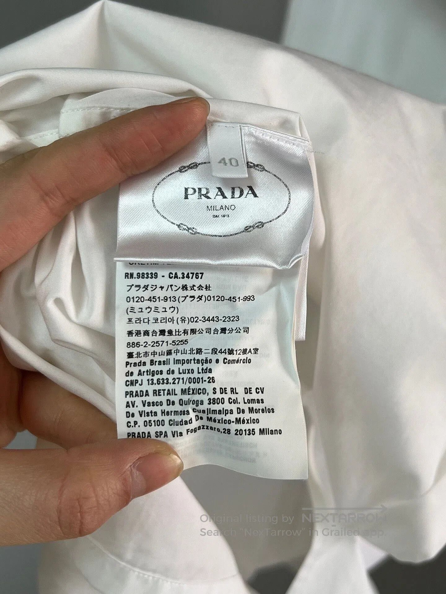 Prada prada nylon hooded white shirt. Size M / US 6-8 / IT 42-44 - 4 Thumbnail