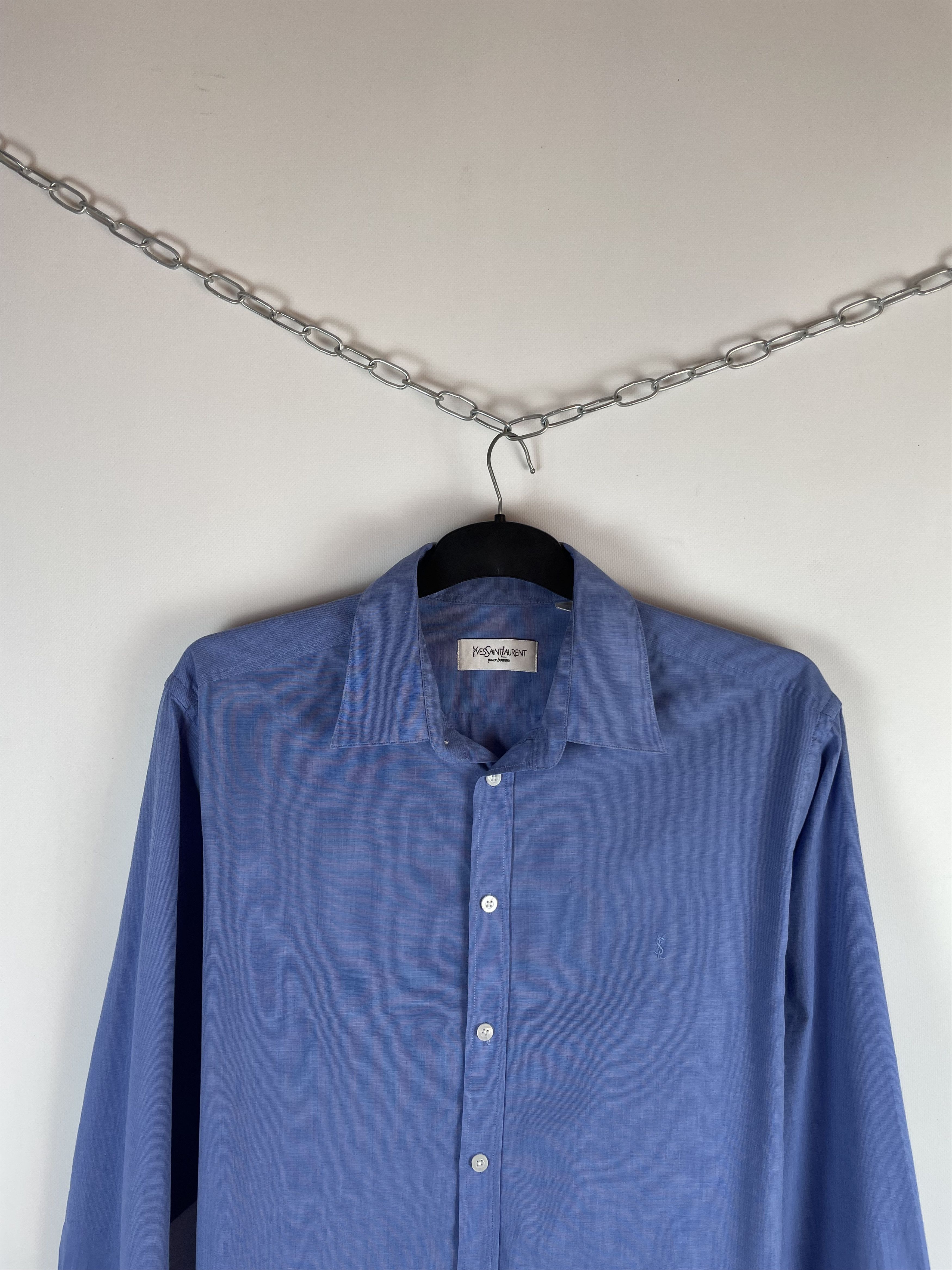 Vintage × Yves Saint Laurent Vintage YvesSaintLaurent Ysl Pour Homme Button Up Shirt Size US XL / EU 56 / 4 - 3 Thumbnail