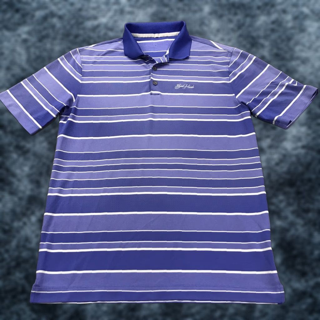 Nike Nike Golf Polo Shirt Mens M Purple Blue Striped Dri-Fit Logo Polo Shirt Casual All Seasons Lightweight Short Sleeve Nike Golf 90s? Size US M / EU 48-50 / 2 - 1 Thumbnail