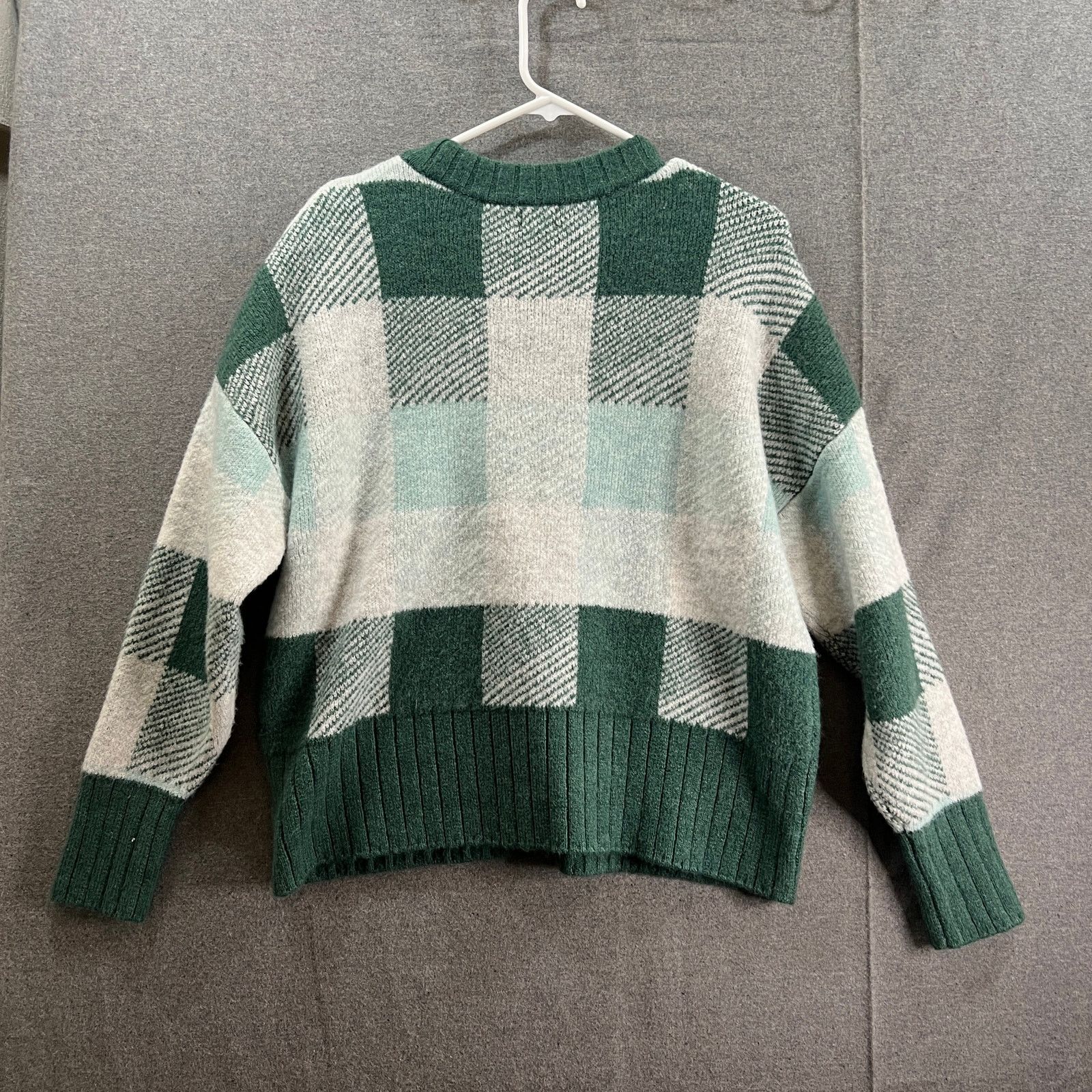 Other a new day Sweater Womens Size M Green Plaid Round Neck Size M / US 6-8 / IT 42-44 - 2 Thumbnail