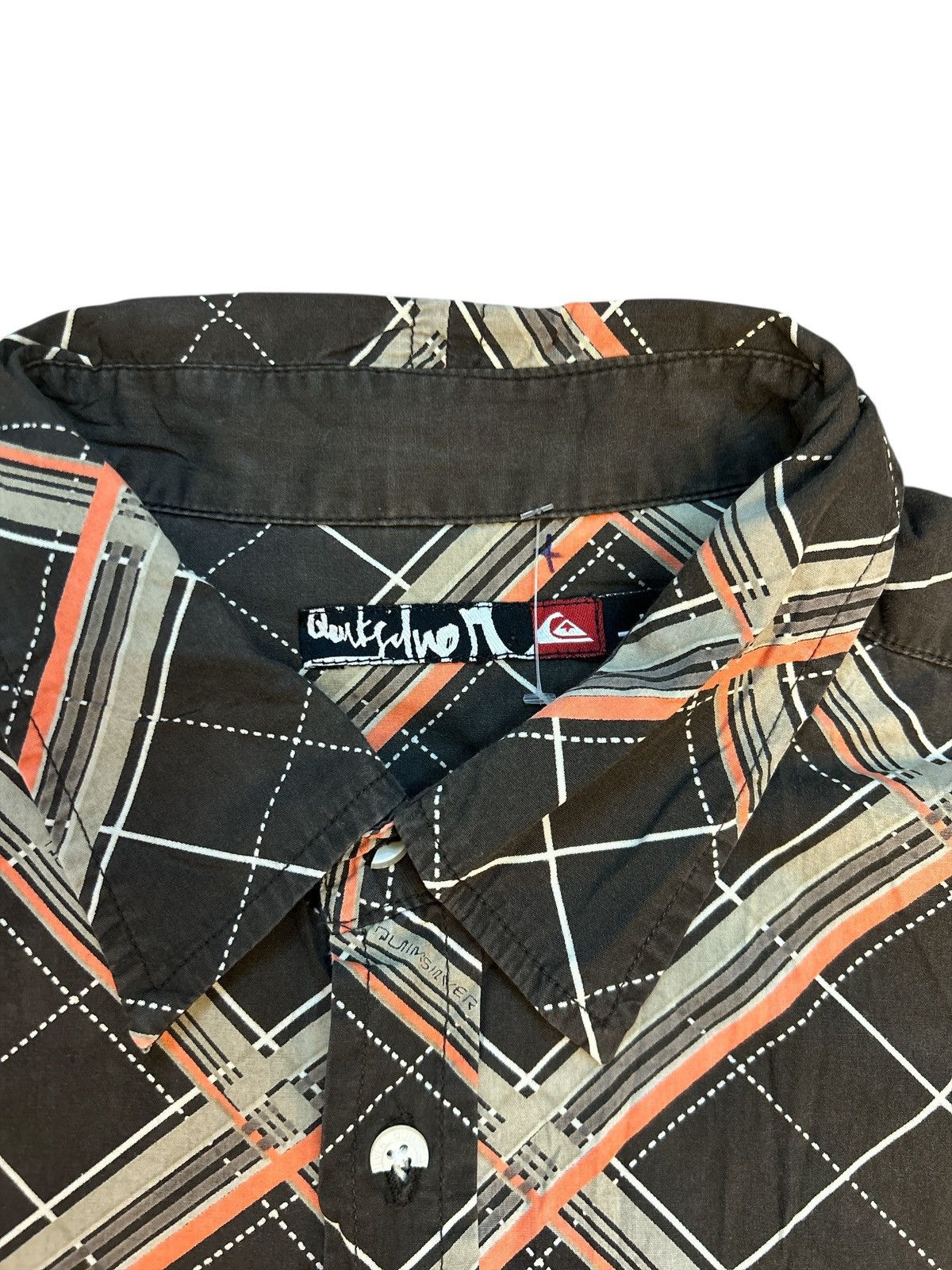 Quiksilver 🏄 Quiksilver Diagonal Plaid Short Sleeve Button-Up Shirt Size US L / EU 52-54 / 3 - 5 Thumbnail