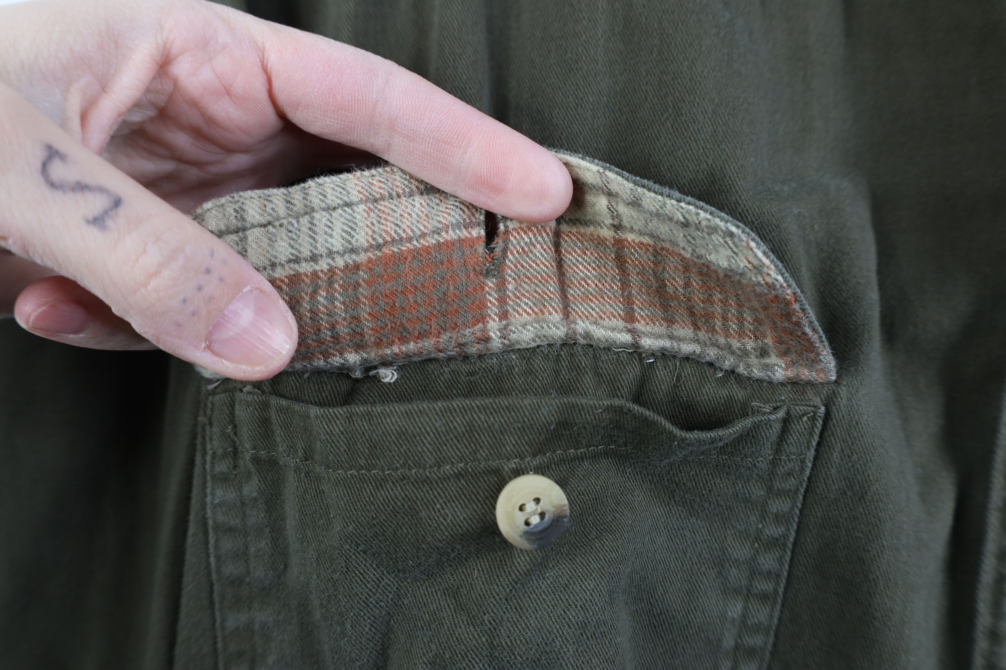 Vintage Vintage 90s Streetwear Lined Twill Button Shirt Jacket Jac Size US XL / EU 56 / 4 - 7 Thumbnail