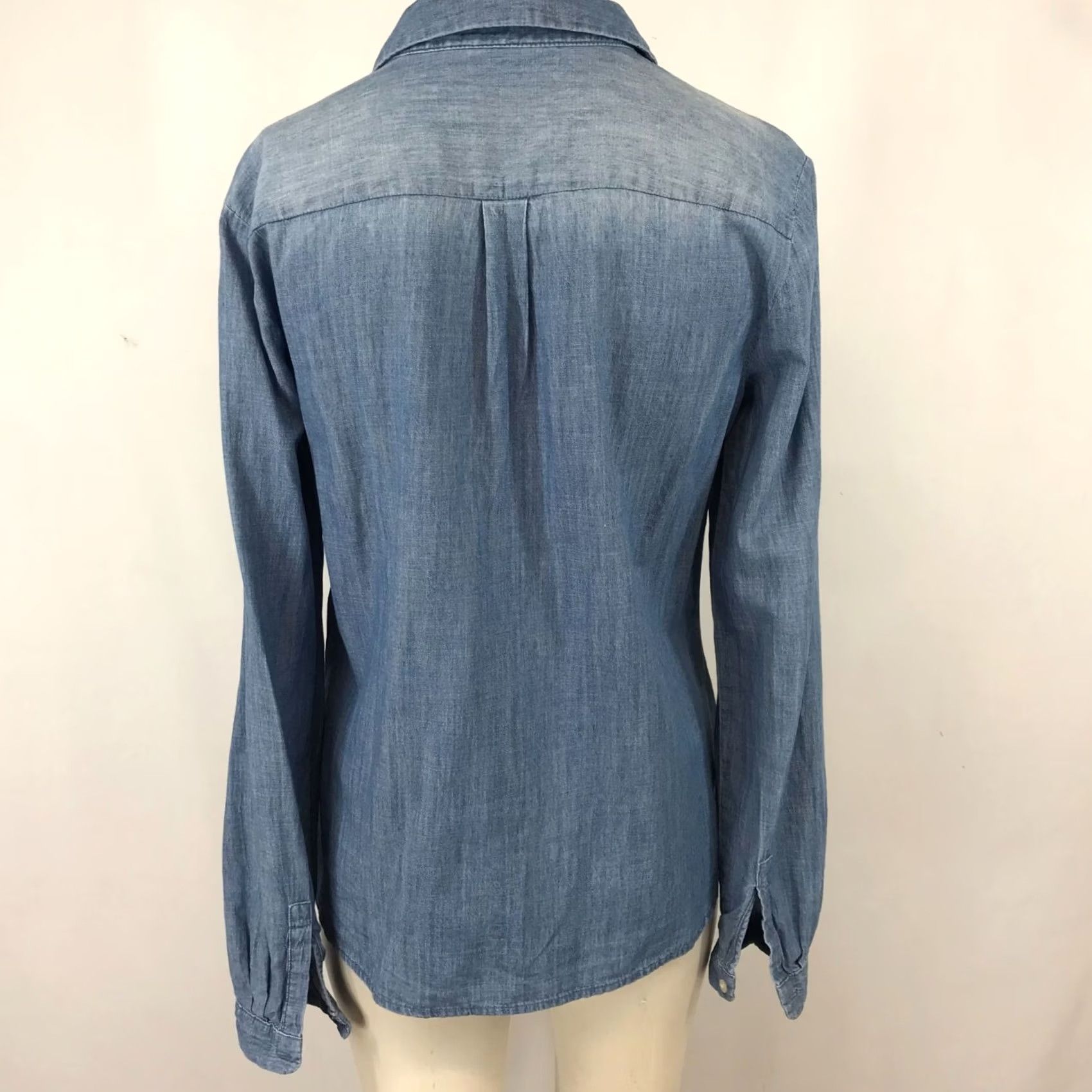 Loft LOFT Womens Small Blue Button Up Top Long Sleeve Collared Top Size S / US 4 / IT 40 - 6 Thumbnail