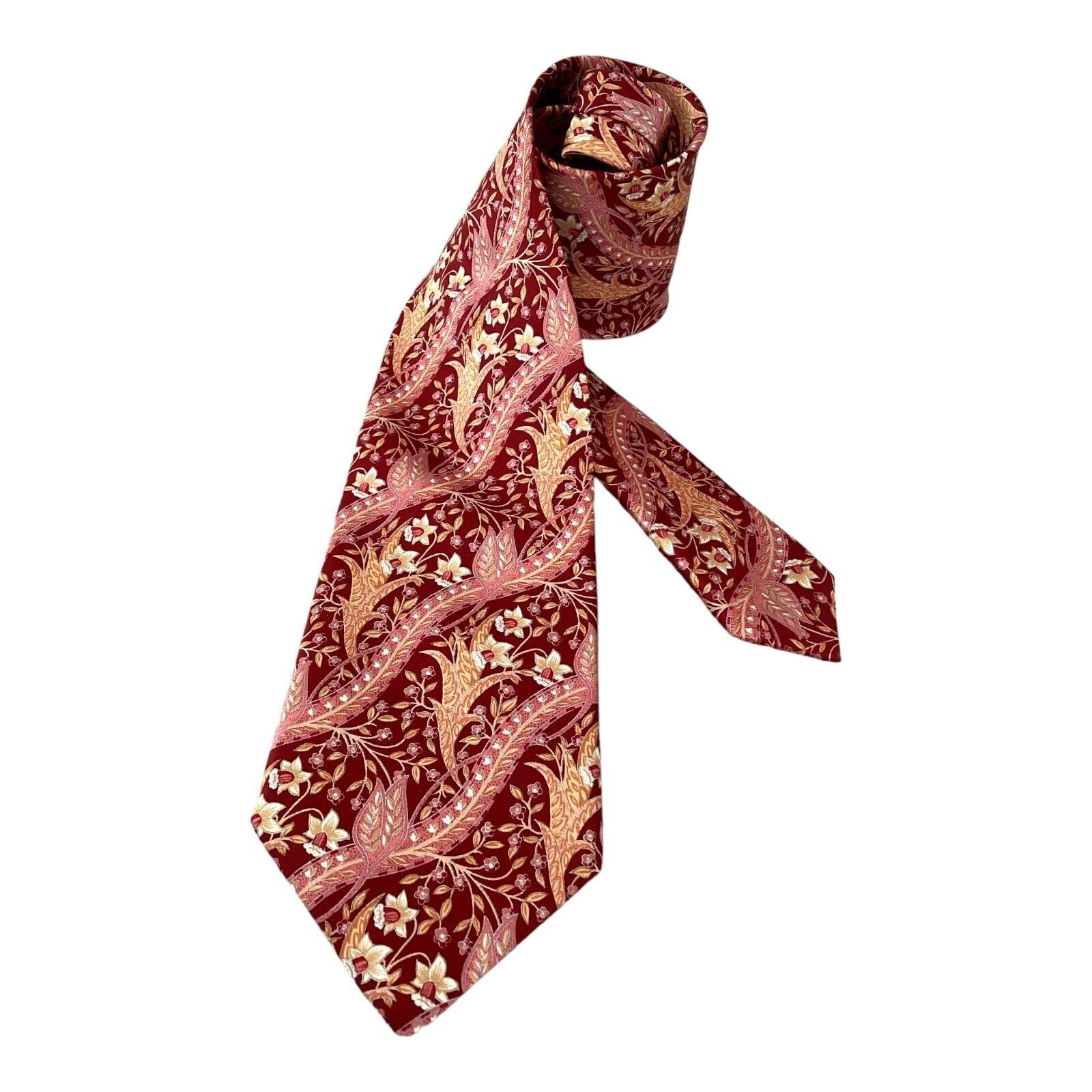 Brioni Brioni XL Orange Floral Luxury Designer Silk Tie Hand Made I Size ONE SIZE - 1 Thumbnail