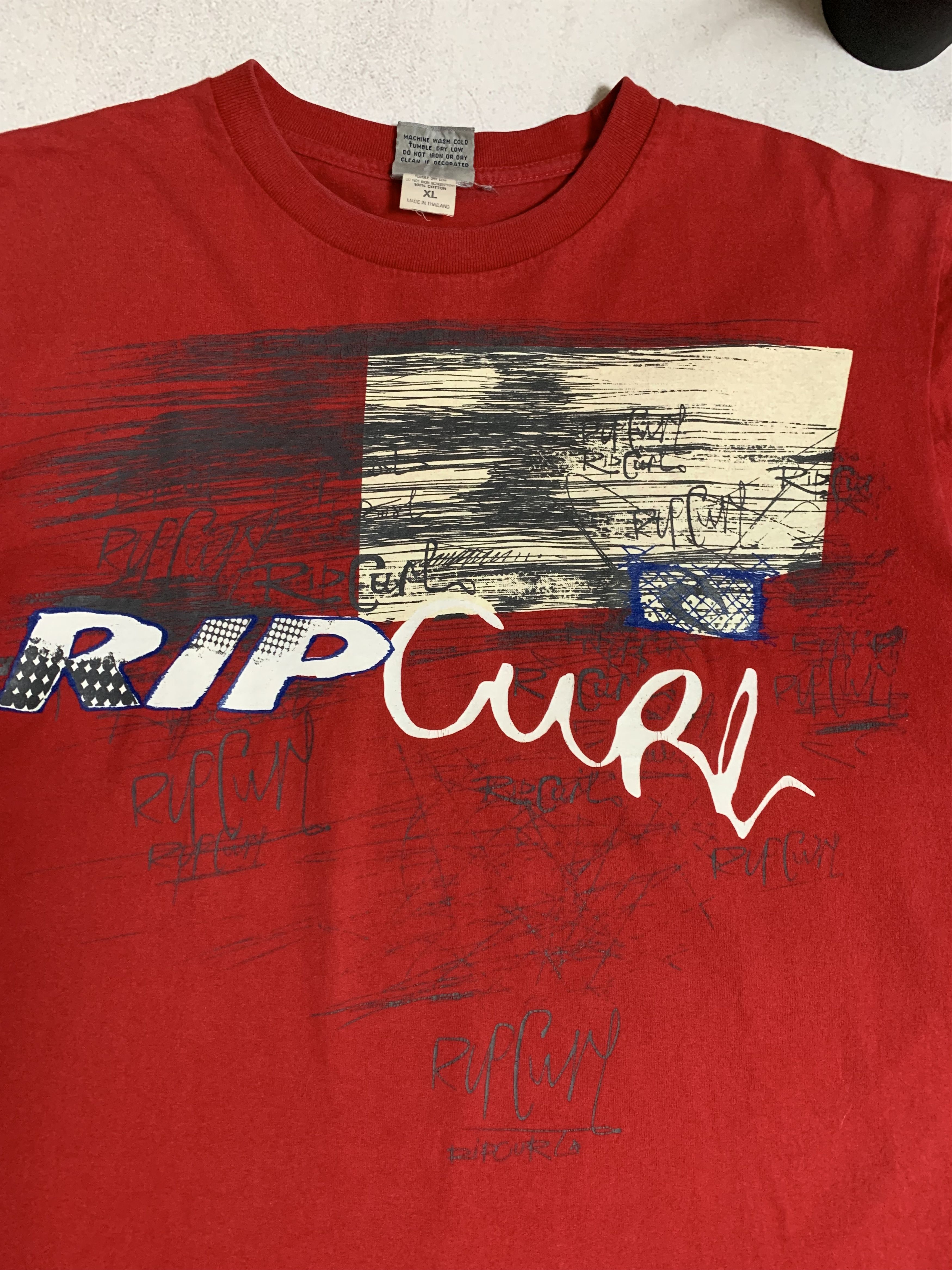 Rip Curl × Vintage Vintage Rip Curl T Shirt Tee Baggy Crazy Big Logo Y2K 90s Size US XL / EU 56 / 4 - 4 Thumbnail