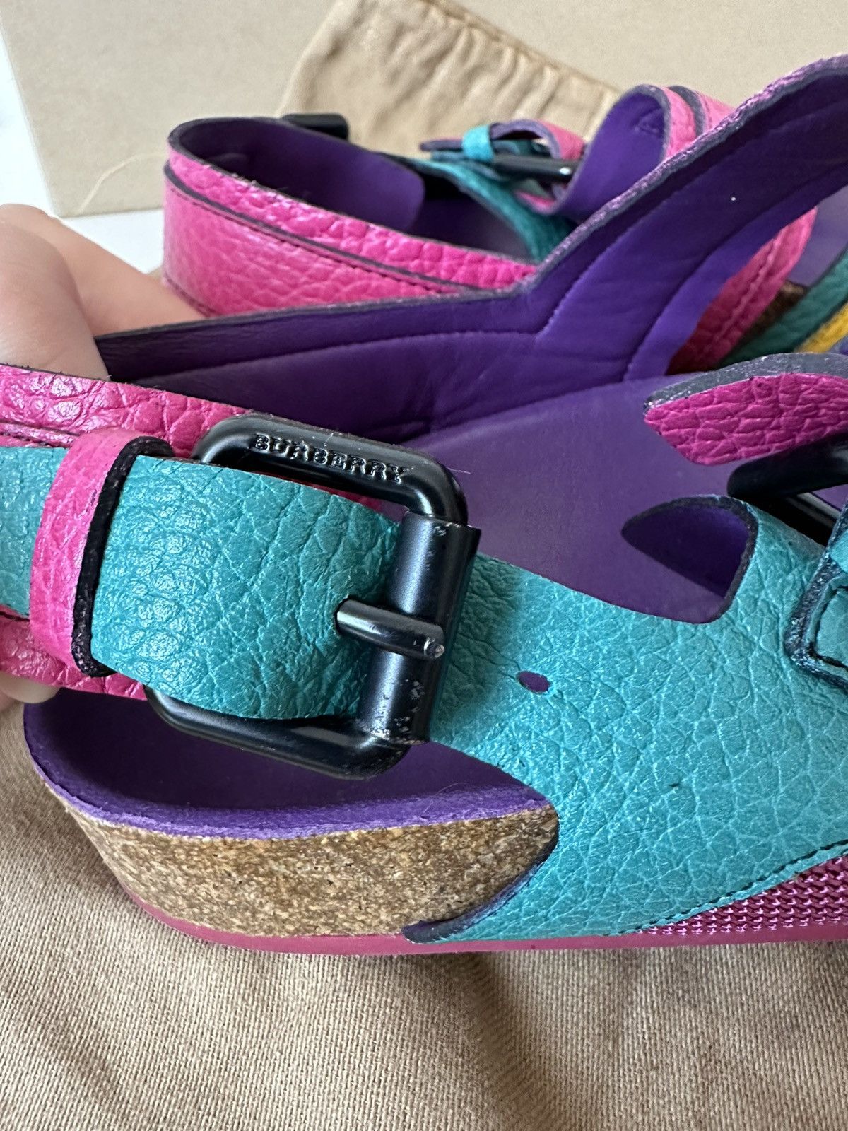 Burberry Burberry multicolour leather sandals Size US 7 / IT 37 - 7 Thumbnail