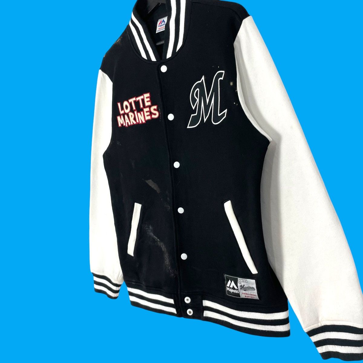 Japanese Brand Vintage Lotte Marines Big Logo University Varsity Jacket Size US S / EU 44-46 / 1 - 4 Thumbnail