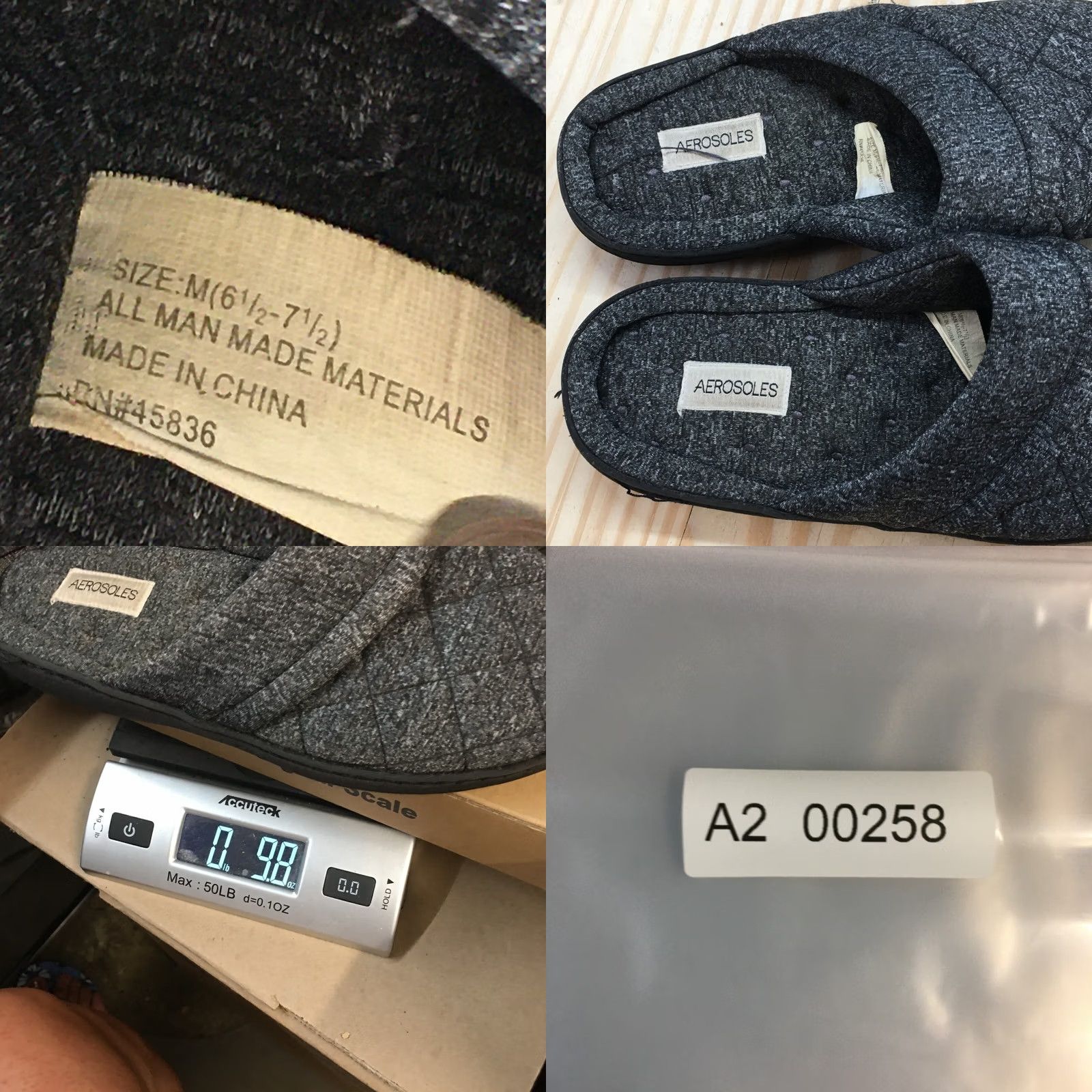 Vintage Aerosoles Slippers Mens Slip On Gray Memory Foam Insoles Mule Flats Casual Size 6.5-7.5 Mens Size US 7 / IT 37 - 9 Thumbnail
