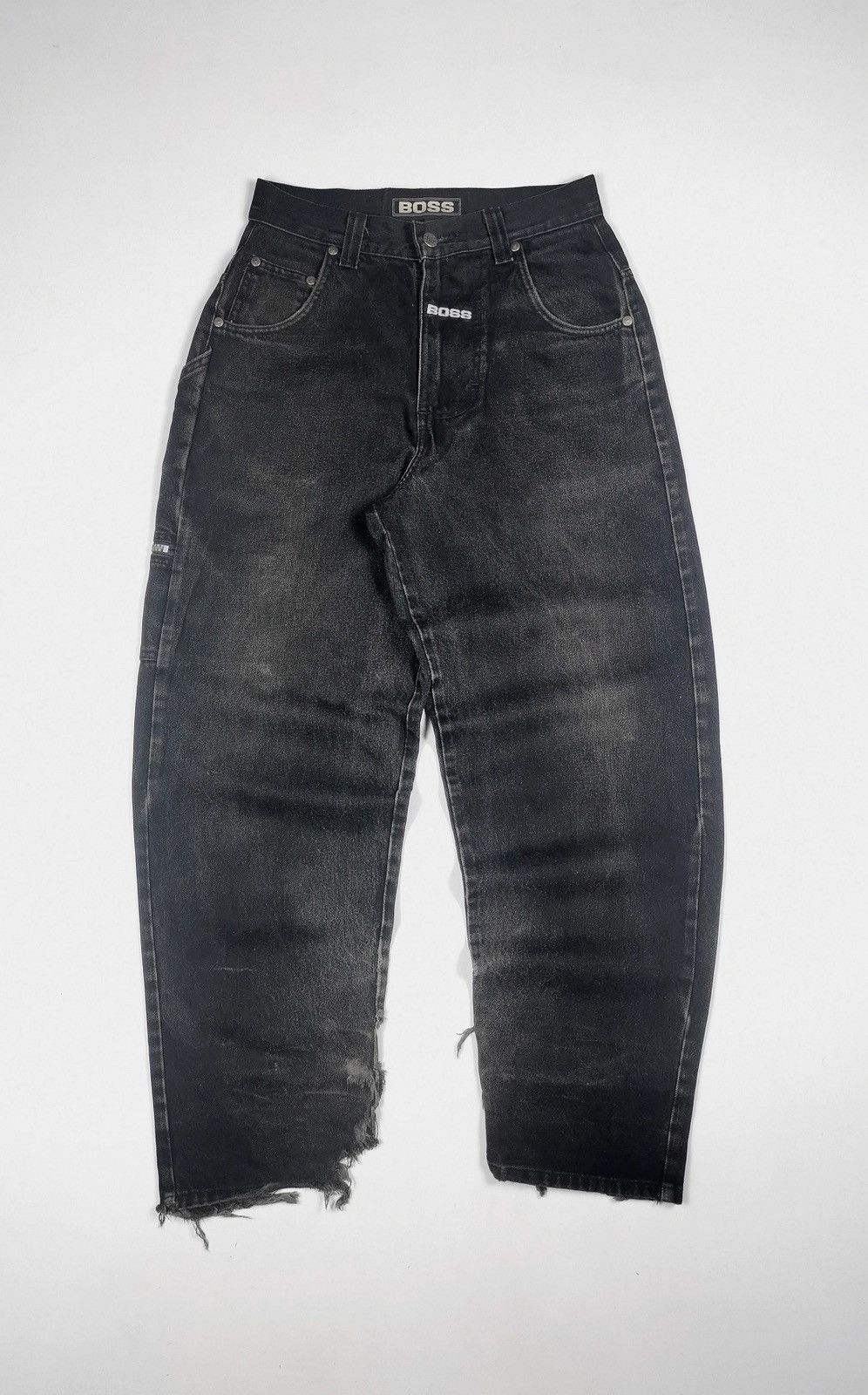Hugo Boss Baggy Carpenter Boss Distressed Vintage Black Jeans Size US 30 / EU 46 - 6 Thumbnail
