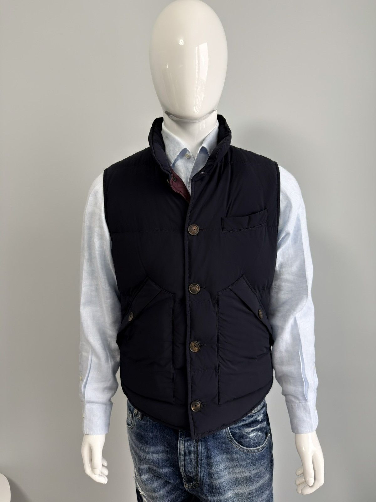 Brunello Cucinelli Brunello Cucinelli Goose Down Vest Blue Size US M / EU 48-50 / 2 - 3 Thumbnail