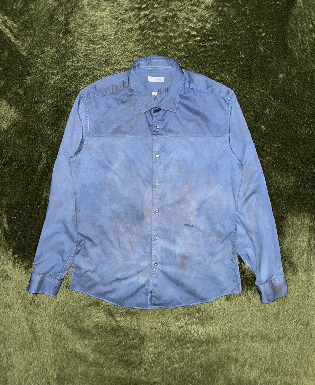 S.T. Dupont S.T. Dupont Classic Natural Indigo-Dyed Cotton Shirt Size US L / EU 52-54 / 3 - 1 Thumbnail