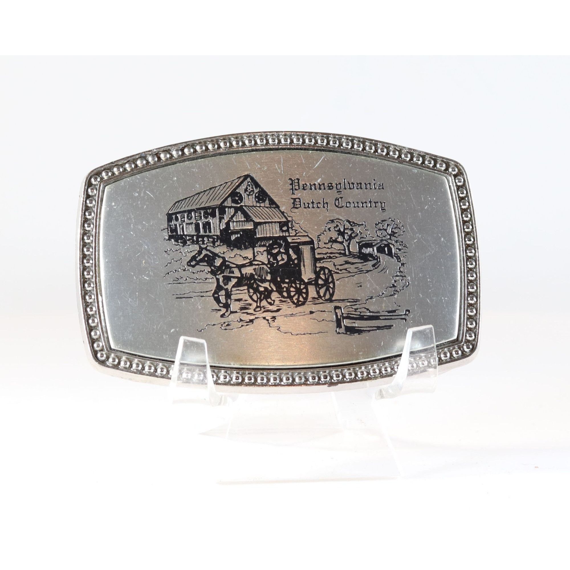 Vintage Belt Buckle Pennsylvania Dutch Country Alumaline 4108 BB-317 Size ONE SIZE - 2 Thumbnail