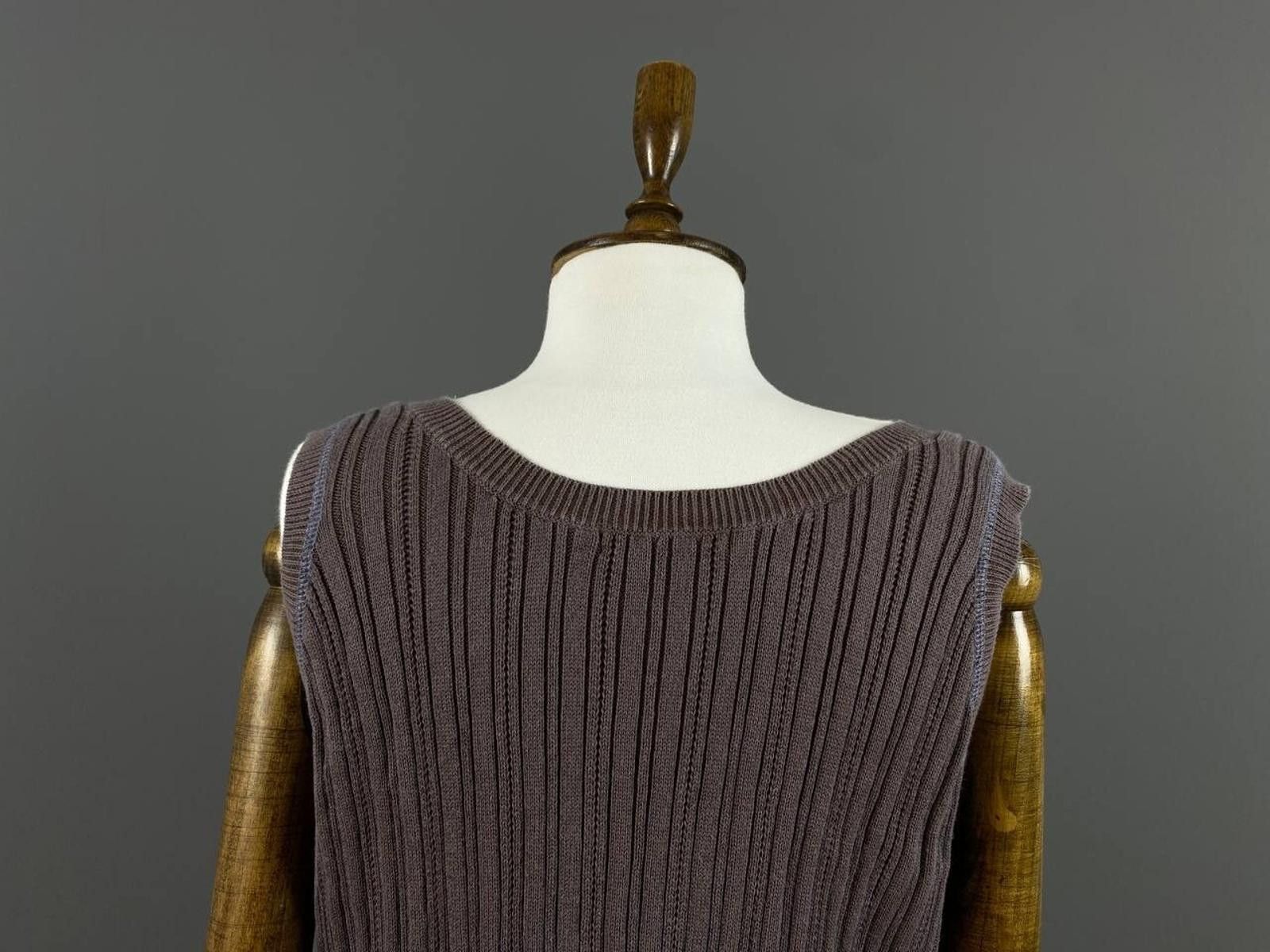 Designer Gudrun Sjoden Brown Sleeveless Tunic Blouson Dress Size XL Size XL / US 12-14 / IT 48-50 - 6 Thumbnail