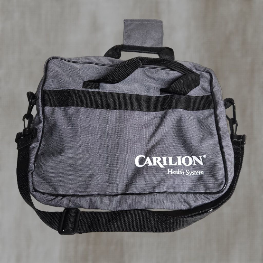 Vintage VINTAGE Carilion Health System Hospital Medical Tote Bag Unisex Adults Gray Canvas Shoulder Bag Size ONE SIZE - 1 Thumbnail