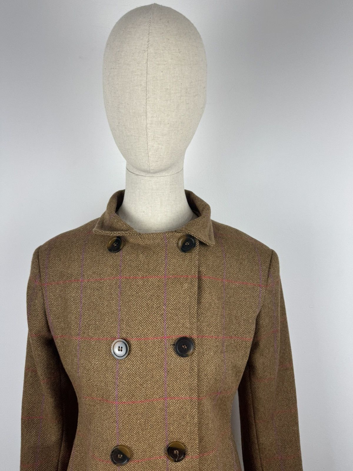 Designer × Johnstons Of Elgin × Vintage Women’s Johnstons Saxony Tweed Wool Coat size 12 Size M / US 6-8 / IT 42-44 - 3 Thumbnail