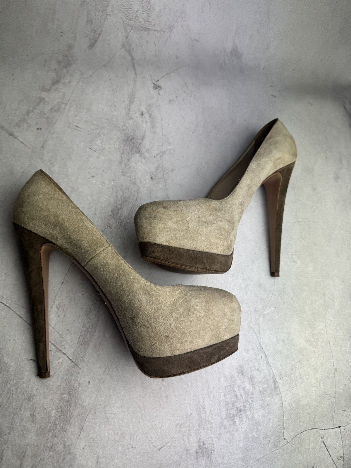 Prada × Vintage Prada Heels Milano Suede Leather Beige Pumps Women’s Size US 11 / IT 41 - 5 Thumbnail