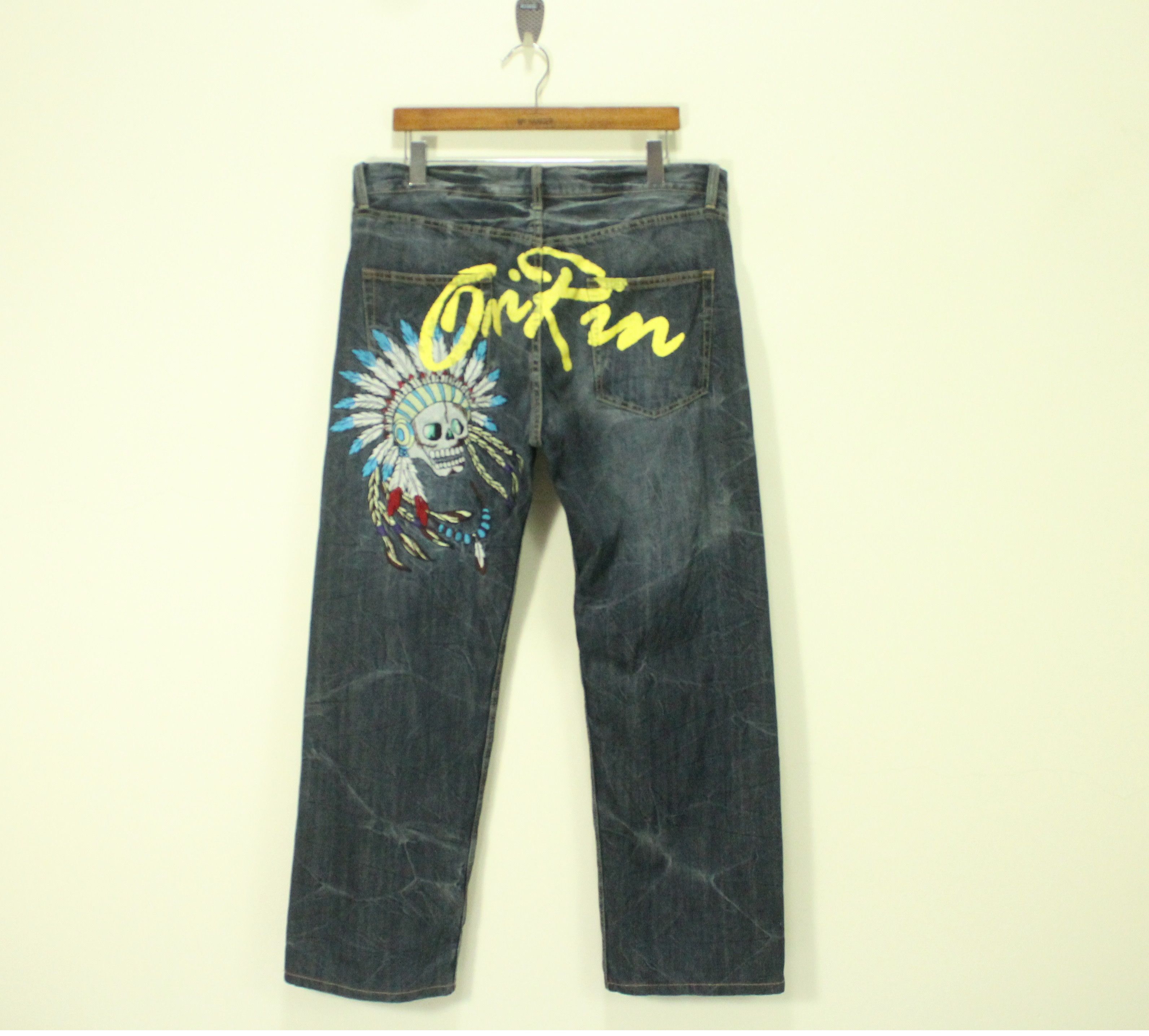 Christian Audigier × Ed Hardy × Von Dutch Embroidered Skull ORIRIN Distressed Denim Size US 36 / EU 52 - 9 Thumbnail