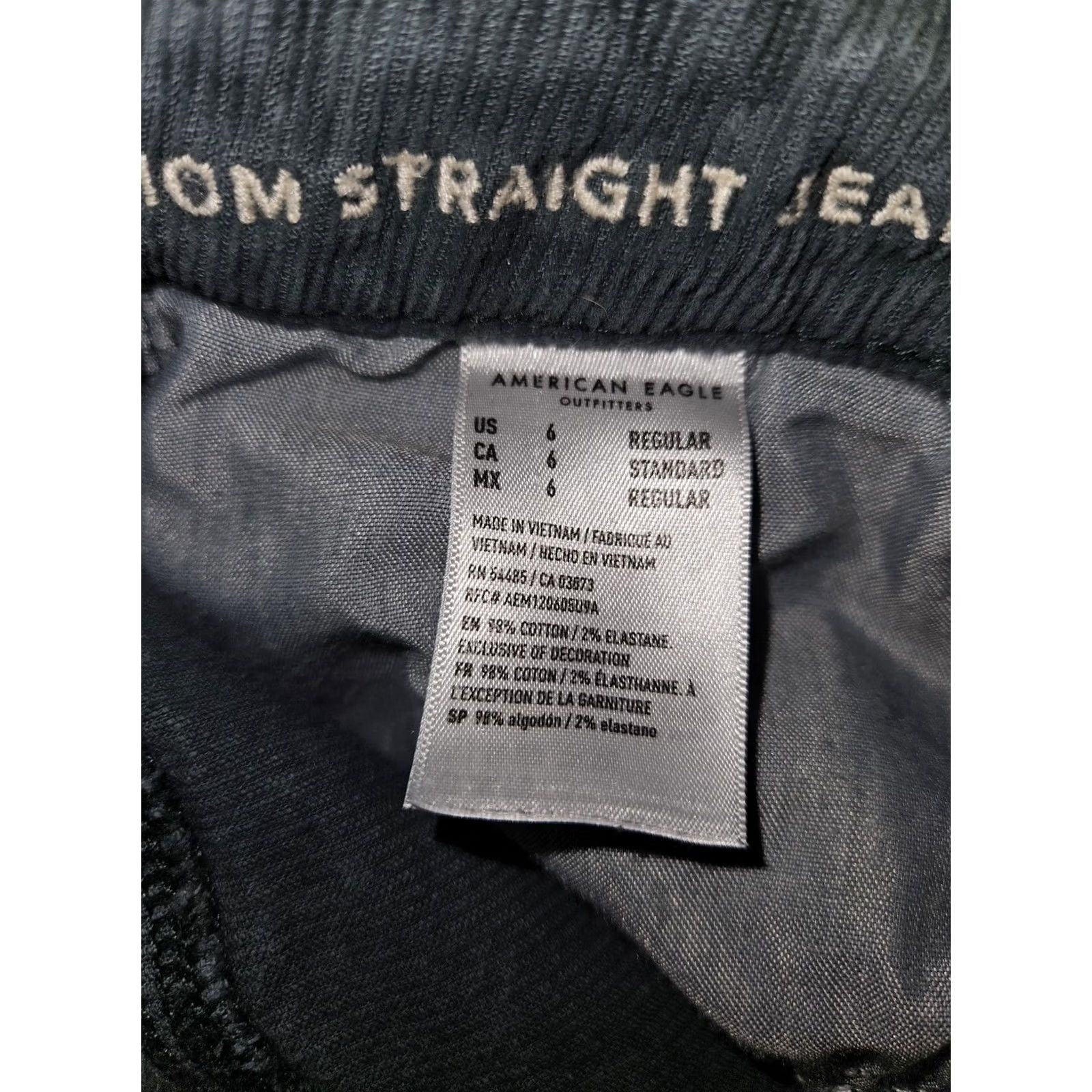 Vintage VINTAGE American Eagle Mom Straight Jean Womens 6 Green Corduroy Stretch High Rise Pants Size 28" / US 6 / IT 42 - 4 Thumbnail
