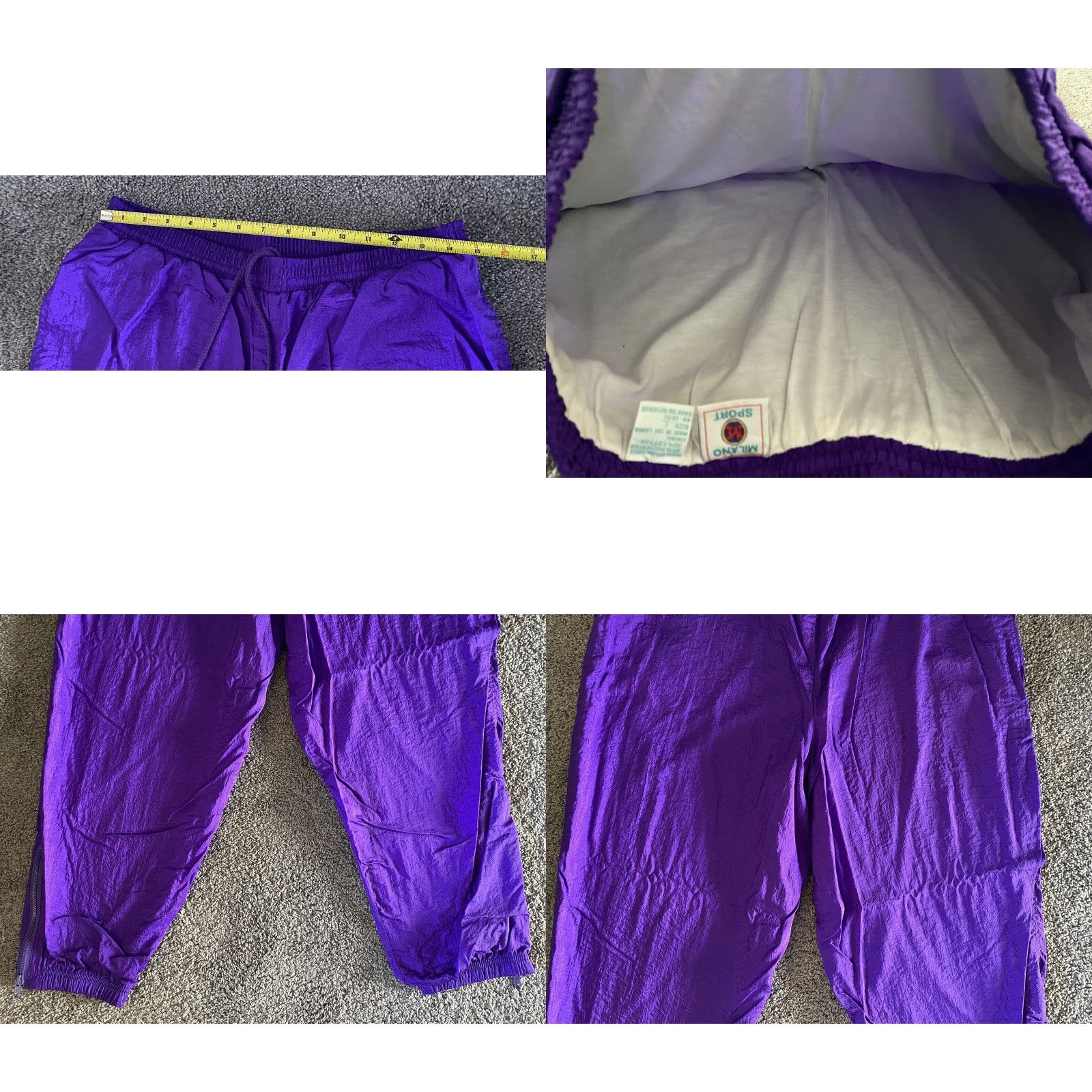 Vintage VINTAGE Milano Sport Windbreaker Pants Purple Men’s L Nylon Shell Pants 90s Outdoor Activewear Men’s Size US 33 - 8 Thumbnail