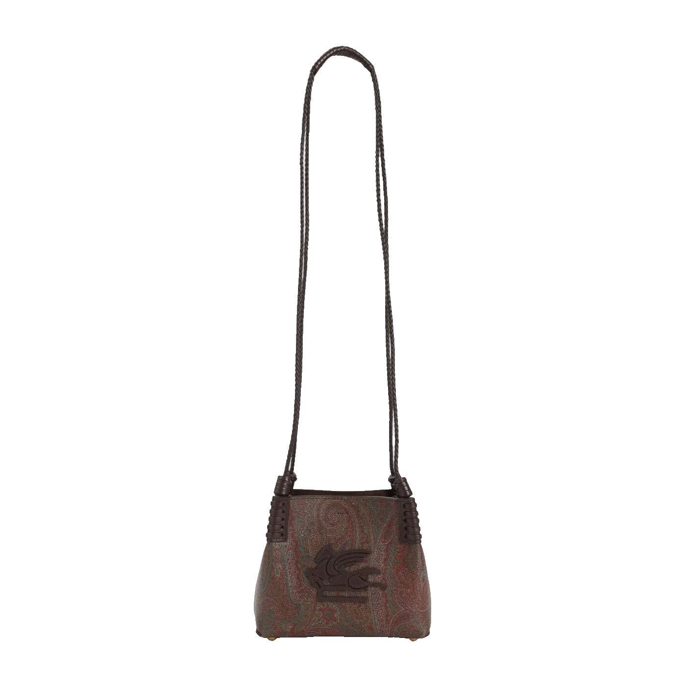 ETRO Arnica Brown Canvas XS Shoulder Bag New And Authentic