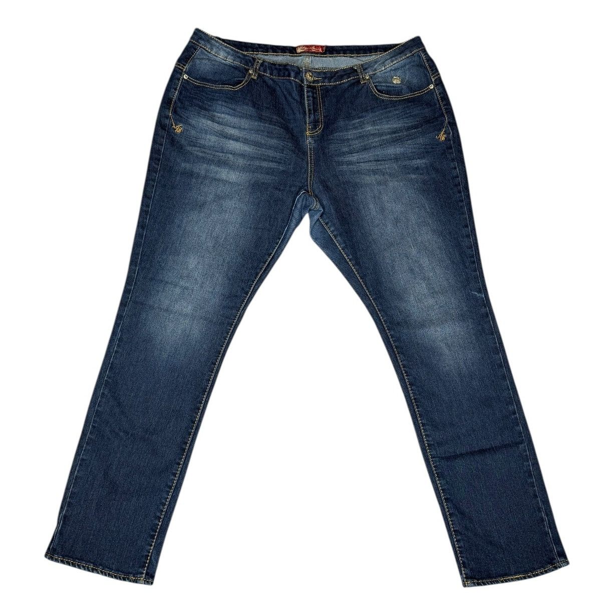 Apple × Vintage Vintage Y2k Apple Bottoms Embroidered Jeans Plus Size 22 Size 22" - 2 Thumbnail