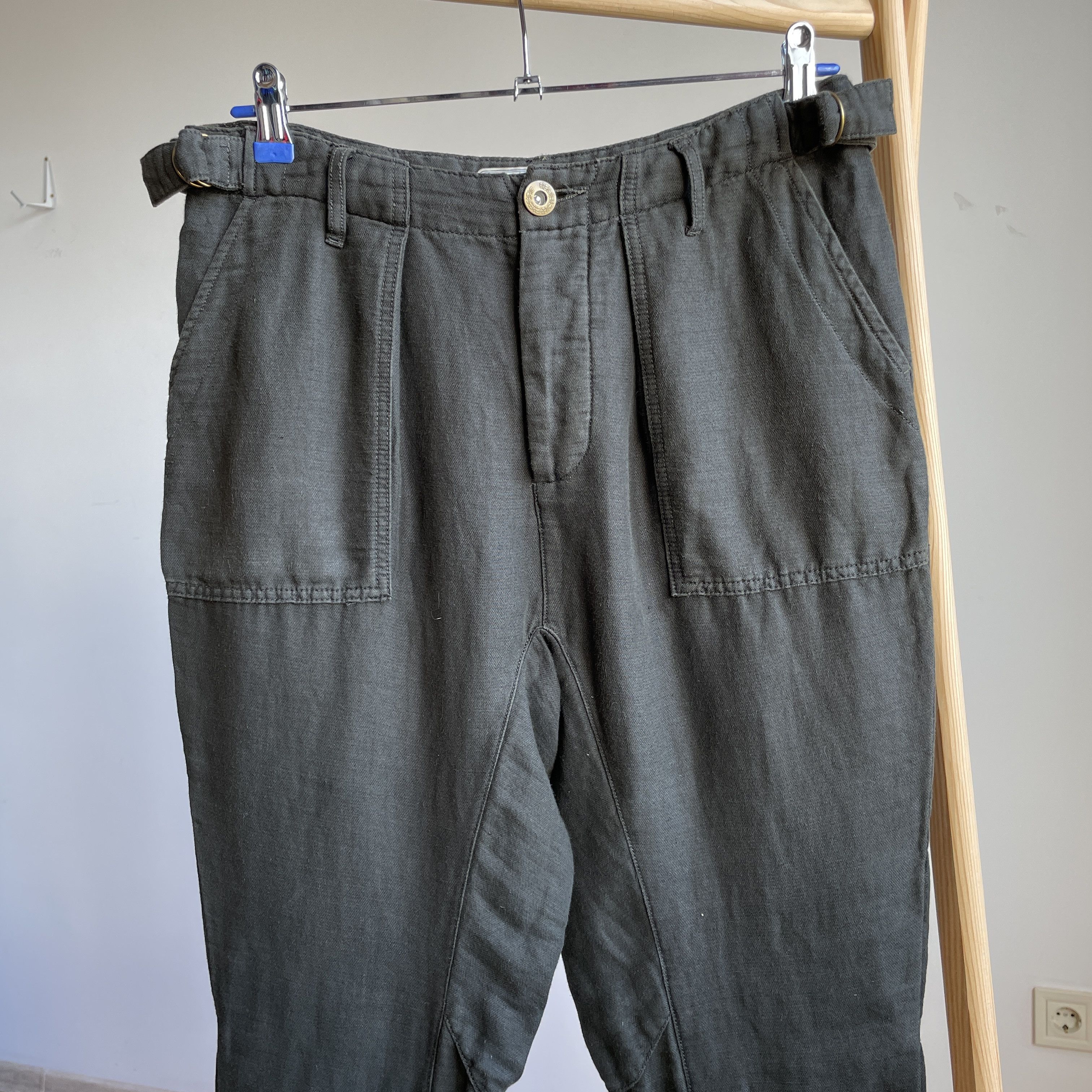 Free People Free People Paperbag Tapered Military Linen Cotton Pants Size 25" / US 0 / IT 36 - 3 Thumbnail