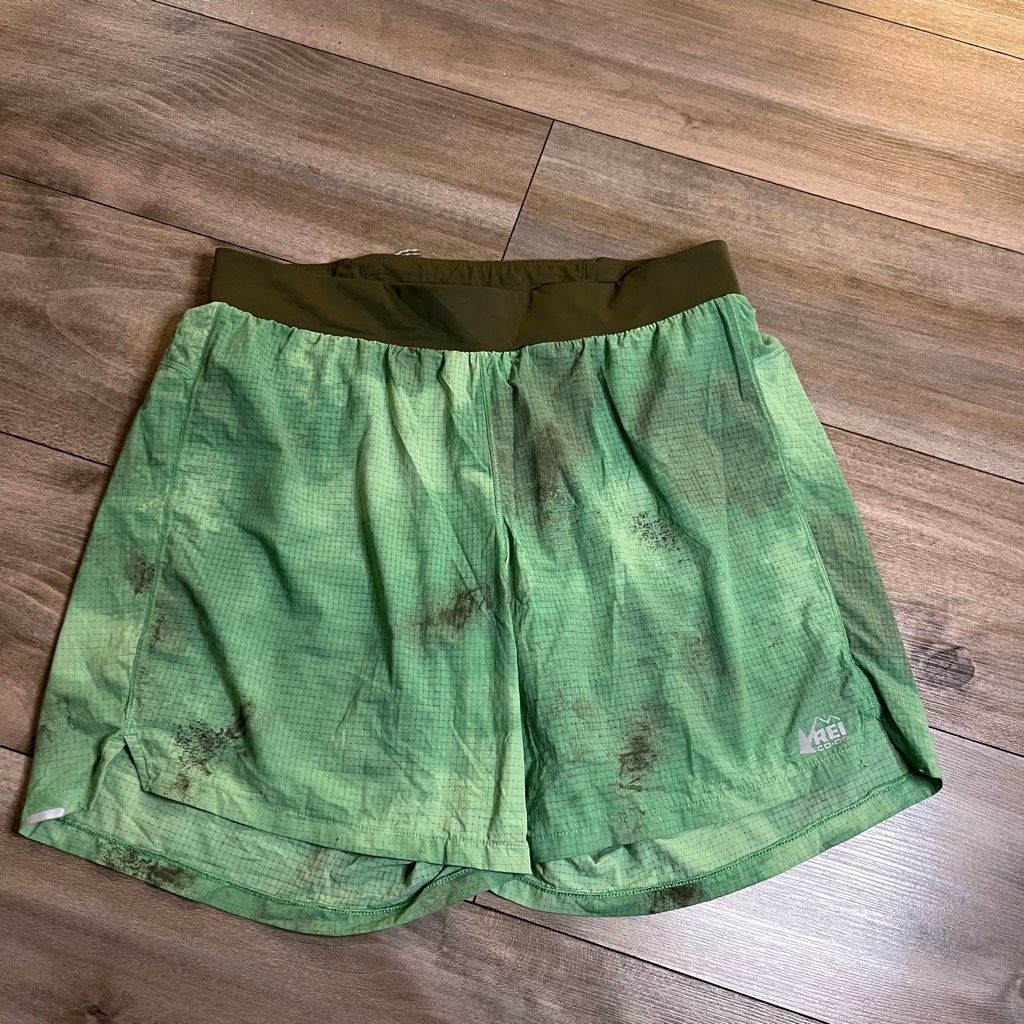 Rei REI Green Patten Athletic Workout Shorts Men Medium Bin G-42 Size US 31 - 1 Thumbnail