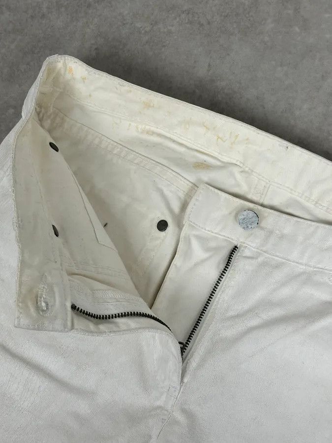 Maison Margiela 2012 Maison Margiela H&P White Cracked Painted Slim Jeans Size US 32 / EU 48 - 10 Thumbnail