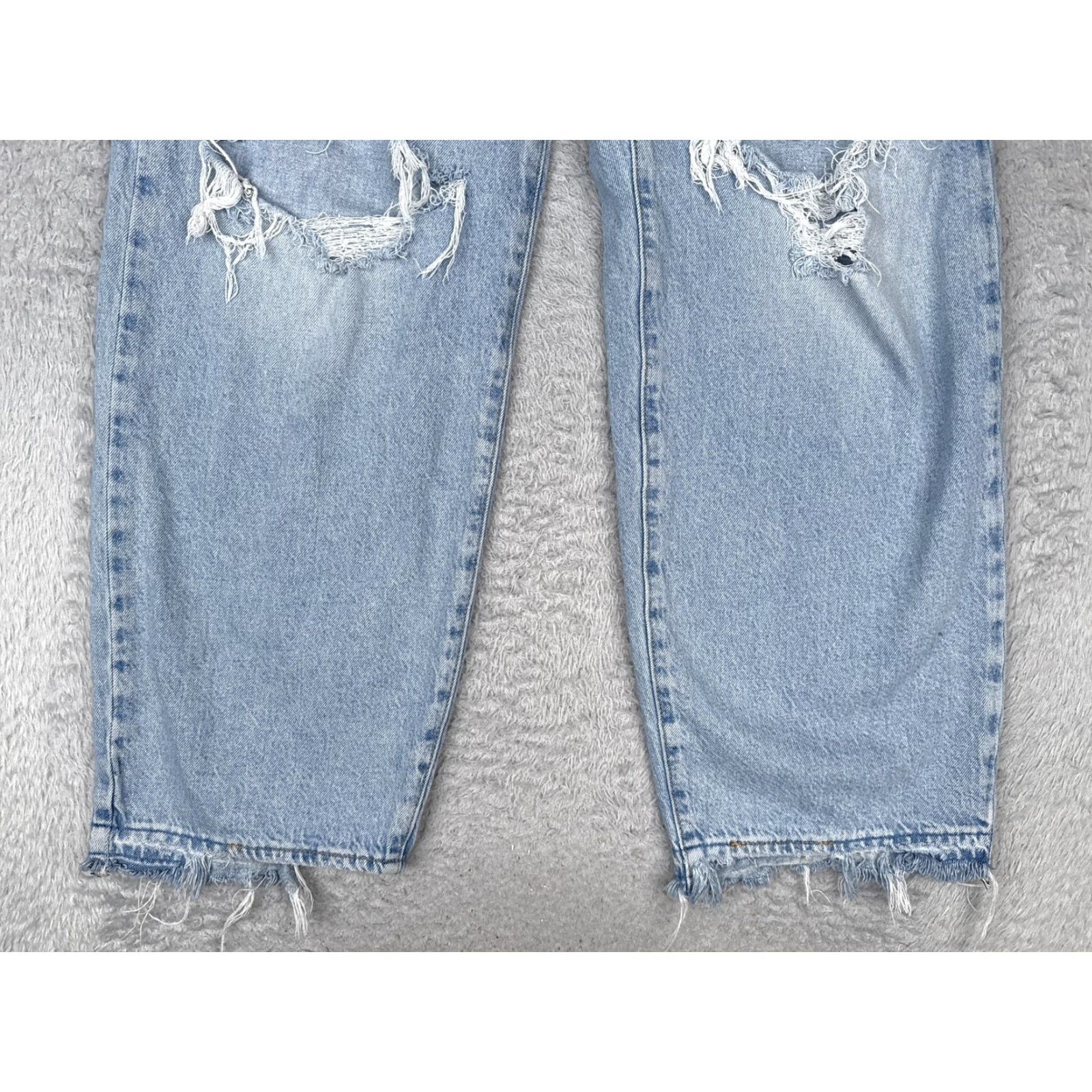 Levi's Levis Premium Jeans Baggy Dad 29x30 Light Wash Blue Distressed Ripped 90s Womens Size 29" - 2 Thumbnail