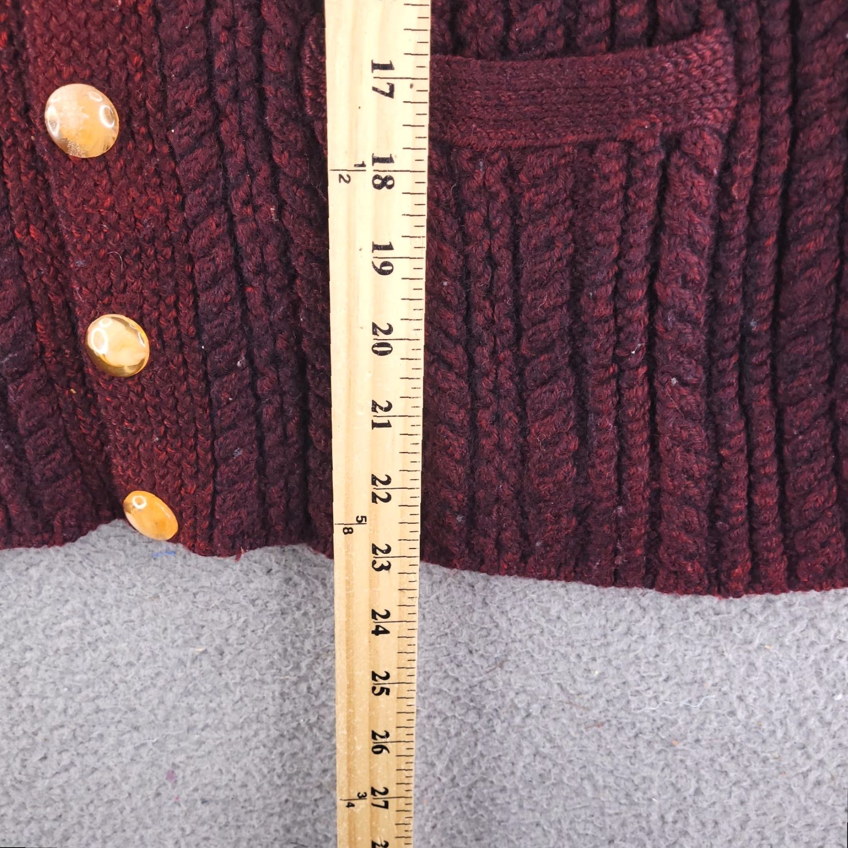Vintage VINTAGE Wool Sweater Womens Small Red Thick Chunky-Knit Cardigan Size S / US 4 / IT 40 - 6 Thumbnail