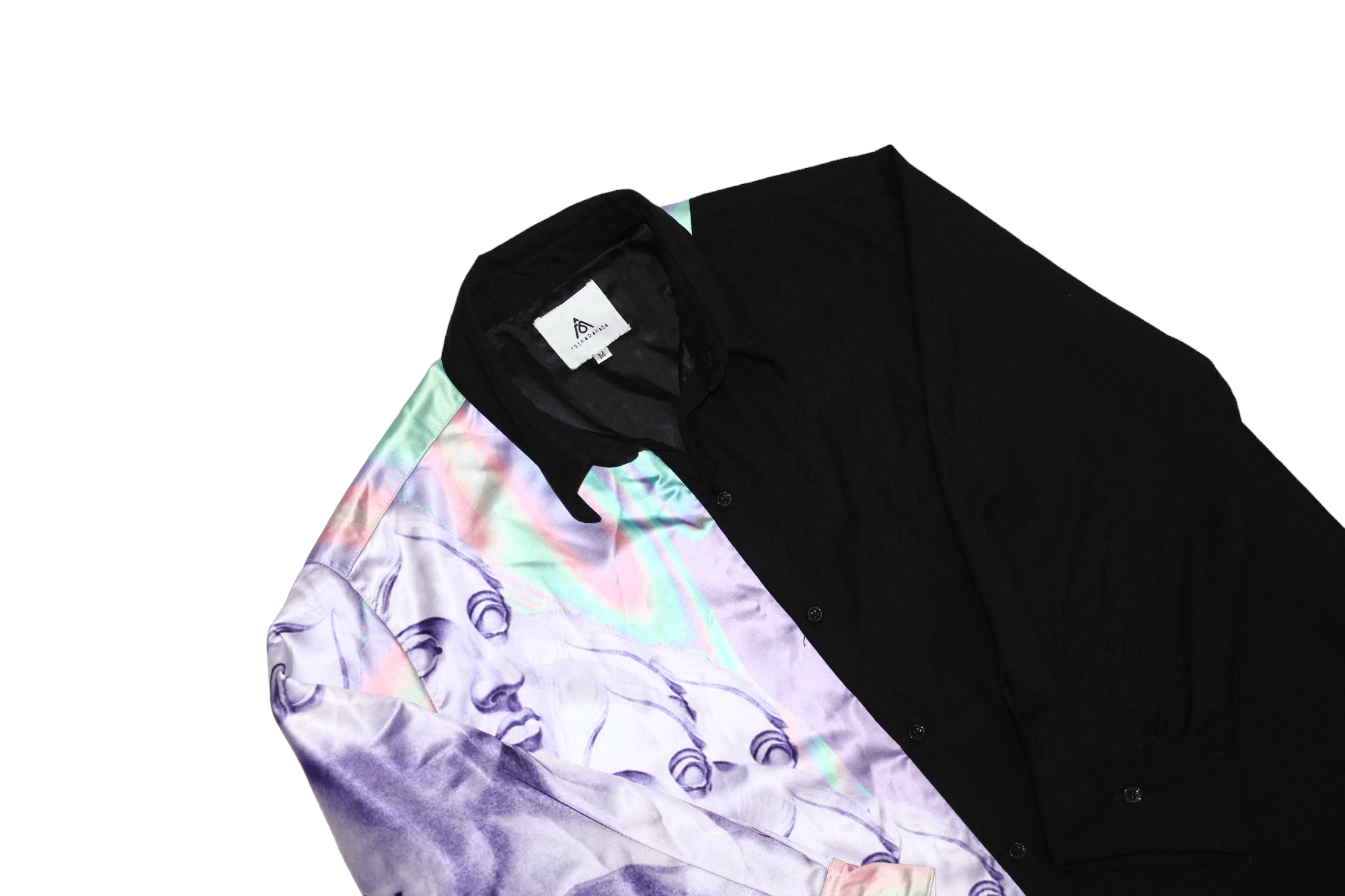 Japanese Brand YOIKADAKADA Michelangelo artwork spectrum satin block shirt Size US M / EU 48-50 / 2 - 2 Thumbnail